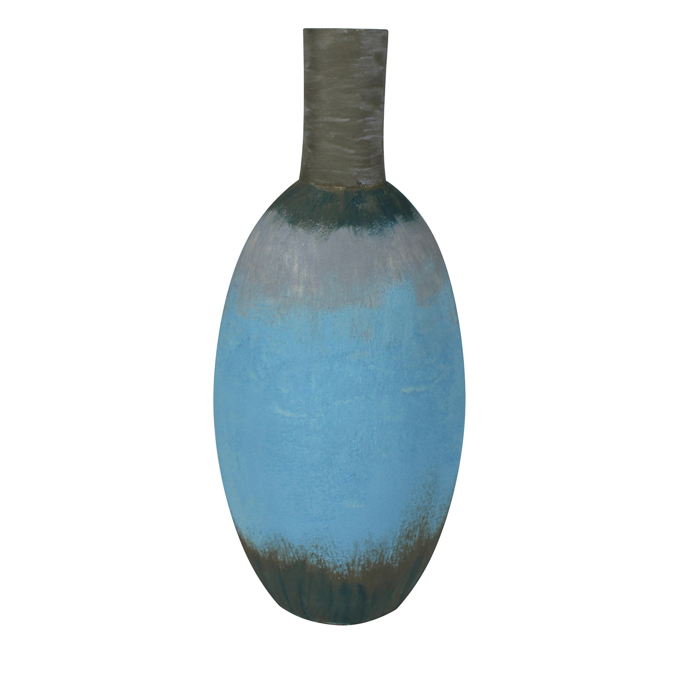 Vaso bulboso azzurro, grigio e verde 13 di Mascia Meccani - Vista principale