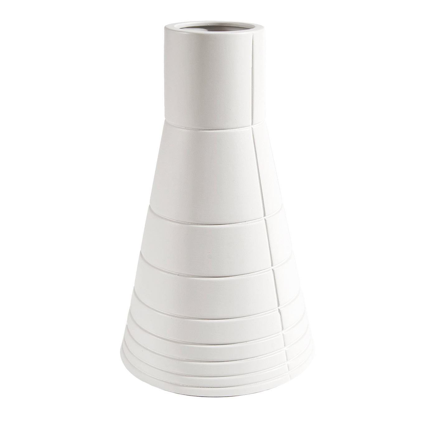 Rikuadra Weiße Keramik-Vase #5 - Hauptansicht
