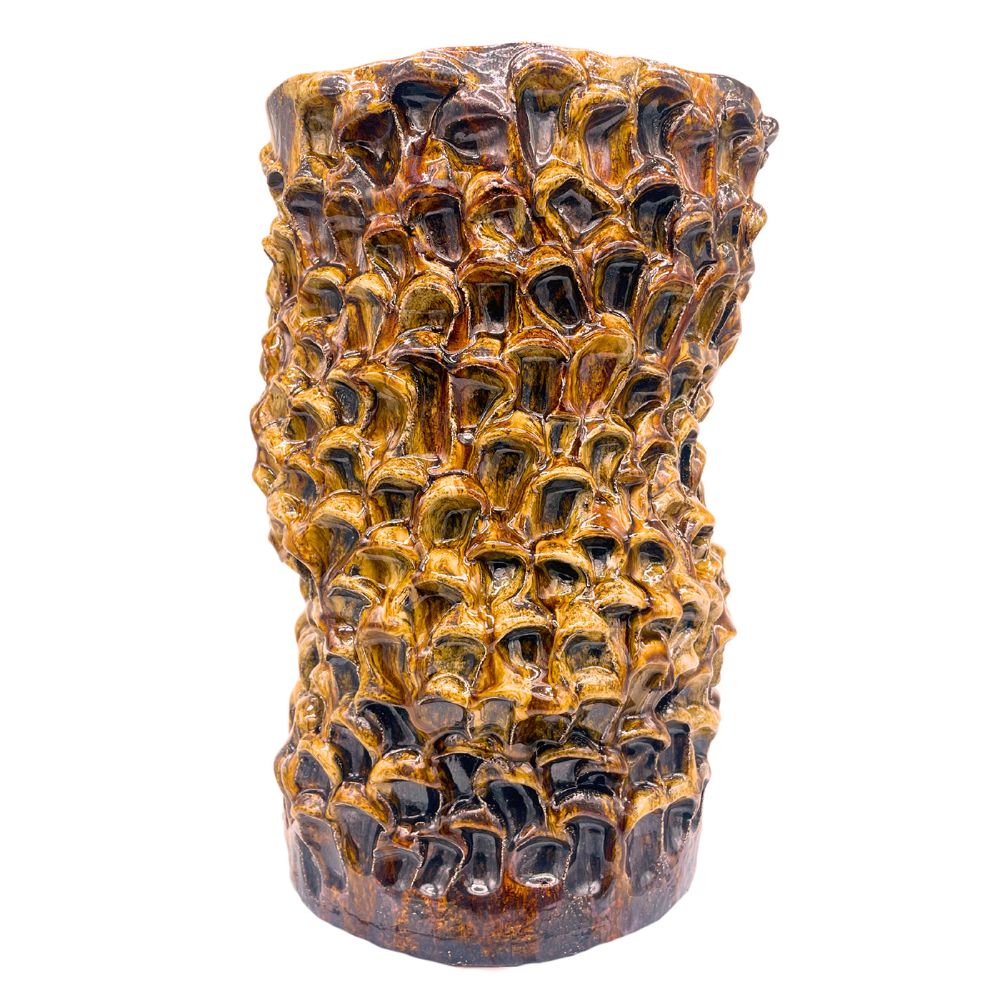 Storto Onda Series Translucent Honey Ceramic Vase - Alternative view 1