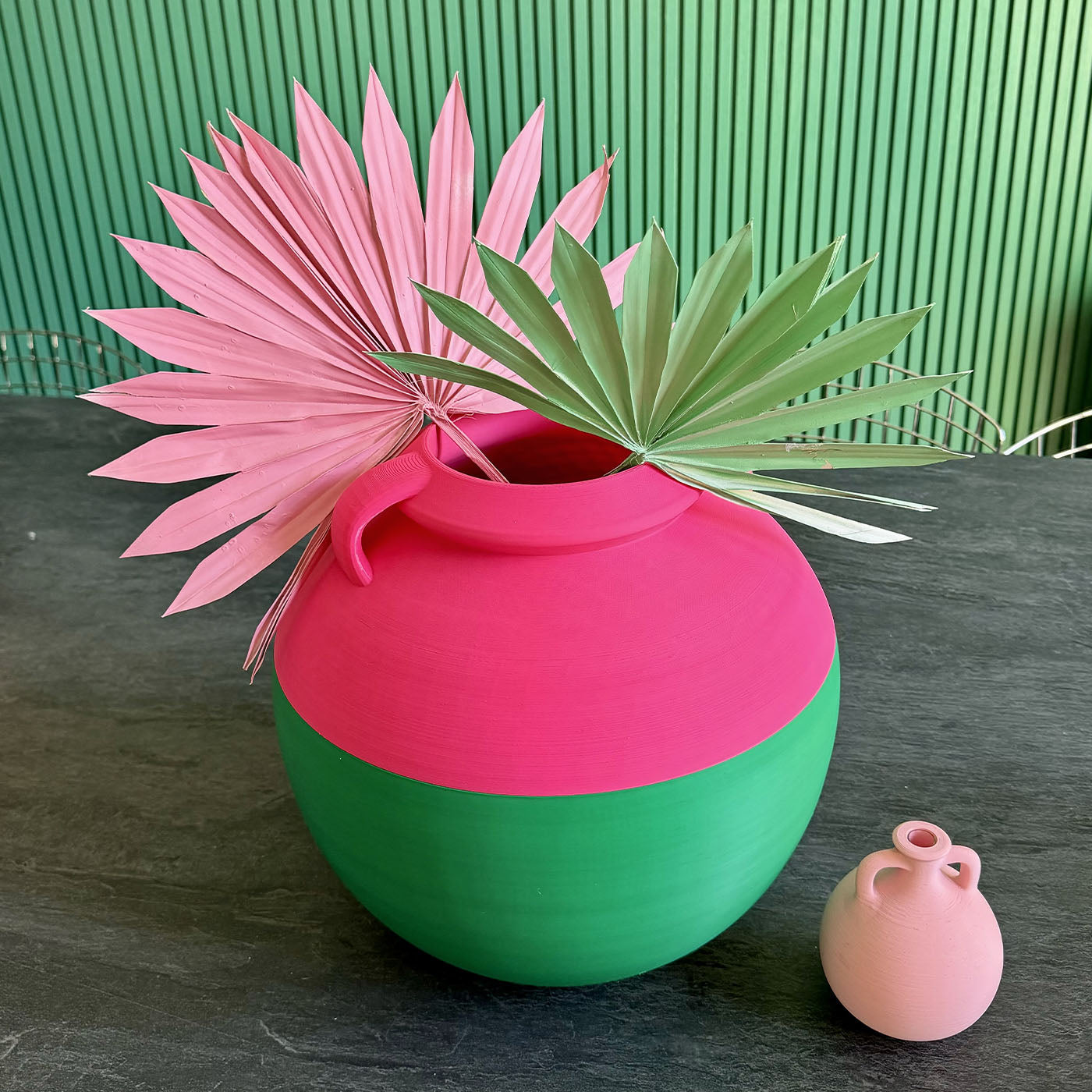 Numa XXL Emarald and Pink Pot Vase - Alternative view 2