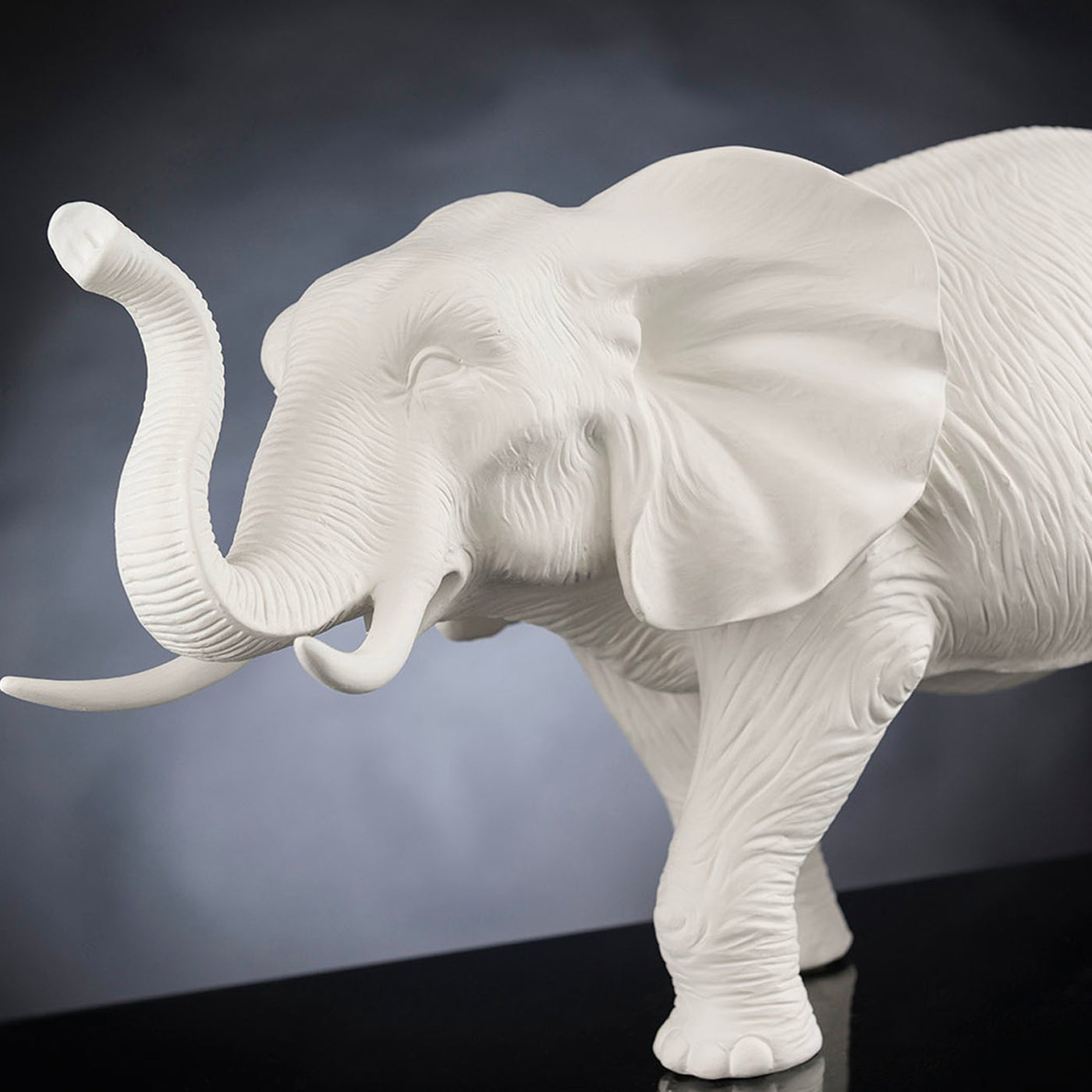 African Mother Elephant White Sculpture - Alternative view 1