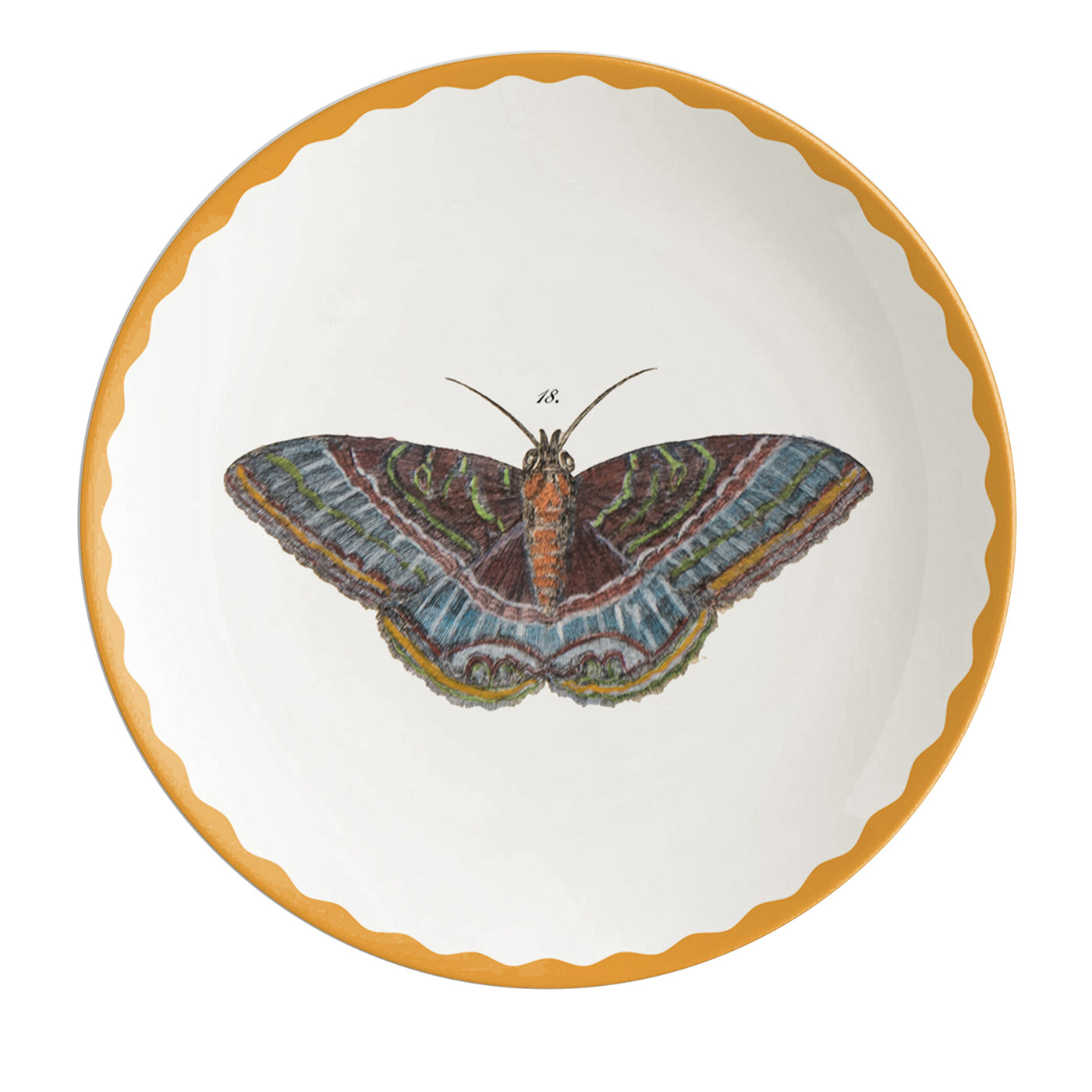 Cabinet De Curiosités Set Of 2 Porcelain Bread Plates With Butterflies (Ensemble de 2 assiettes à pain en porcelaine avec papillons) - Vue principale