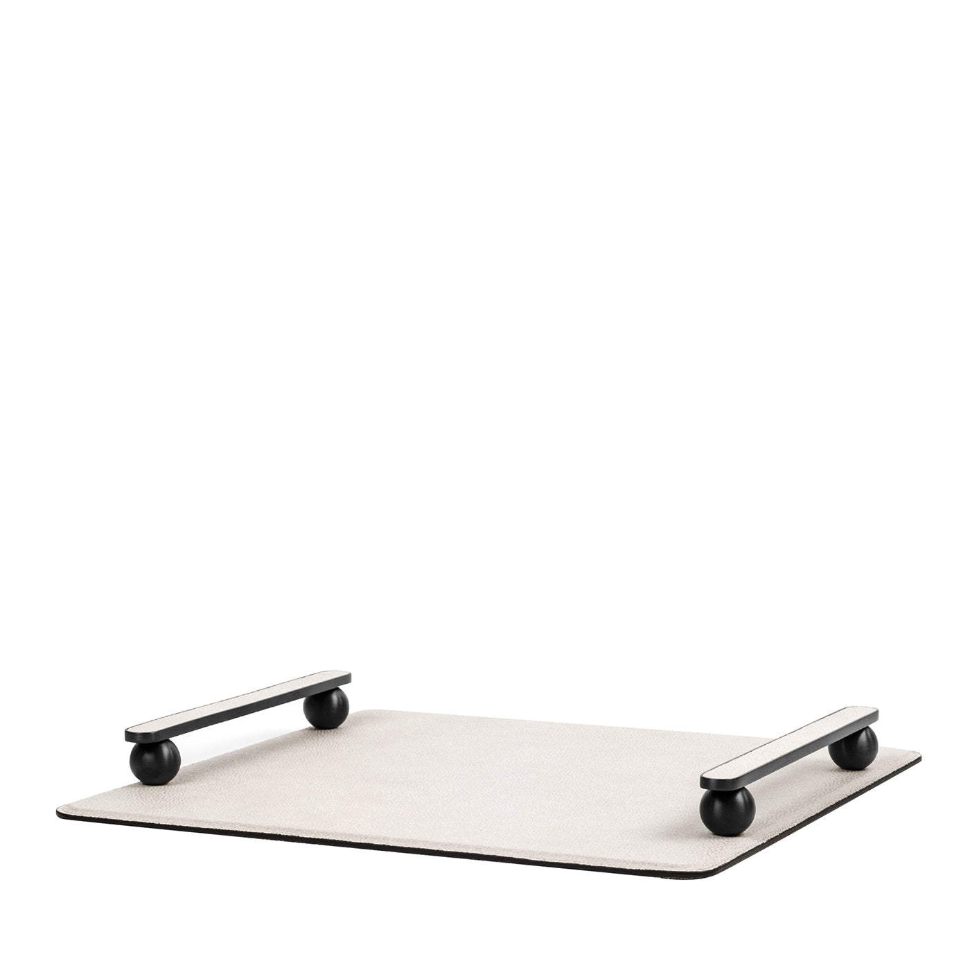 Pamphili Square Beige Leather Tray - Main view
