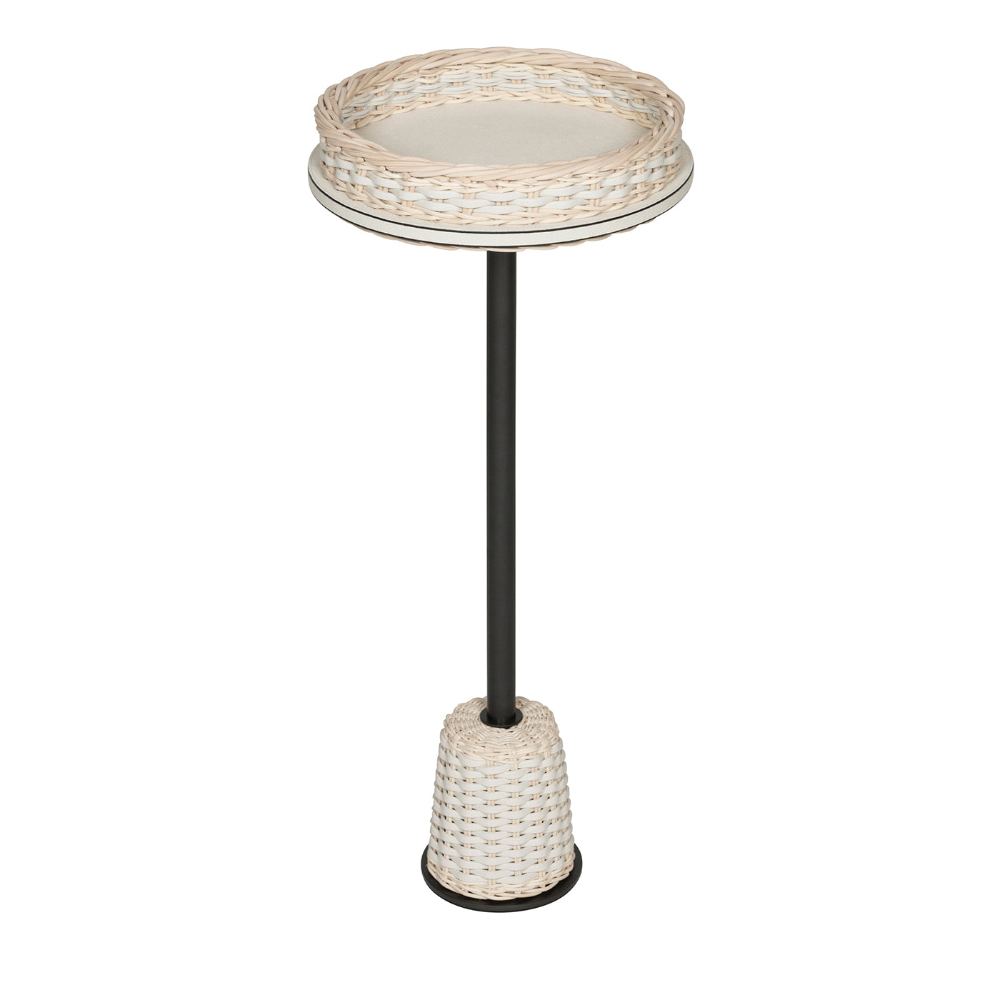 Matisse Leather & Rattan Side Table - Small - Main view