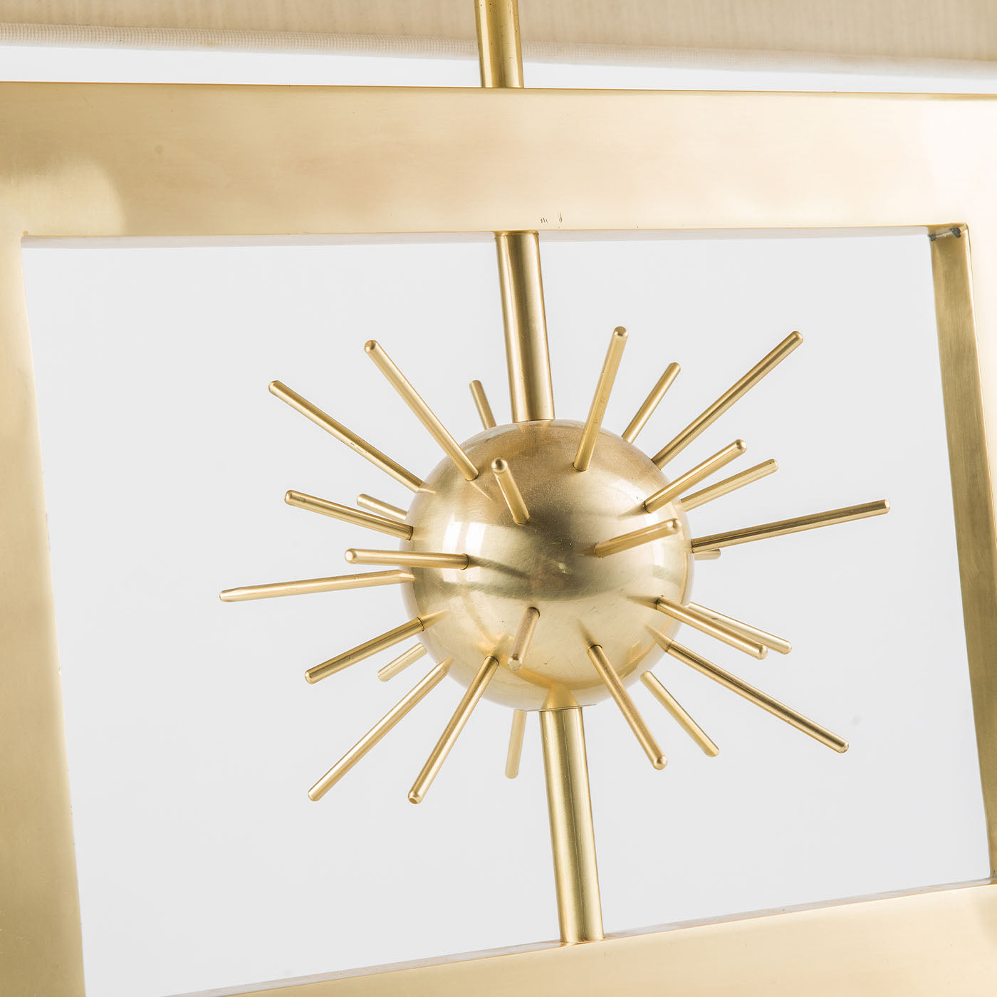 Sputnik Tischlampe aus Leinen und Messing - Alternative Ansicht 3