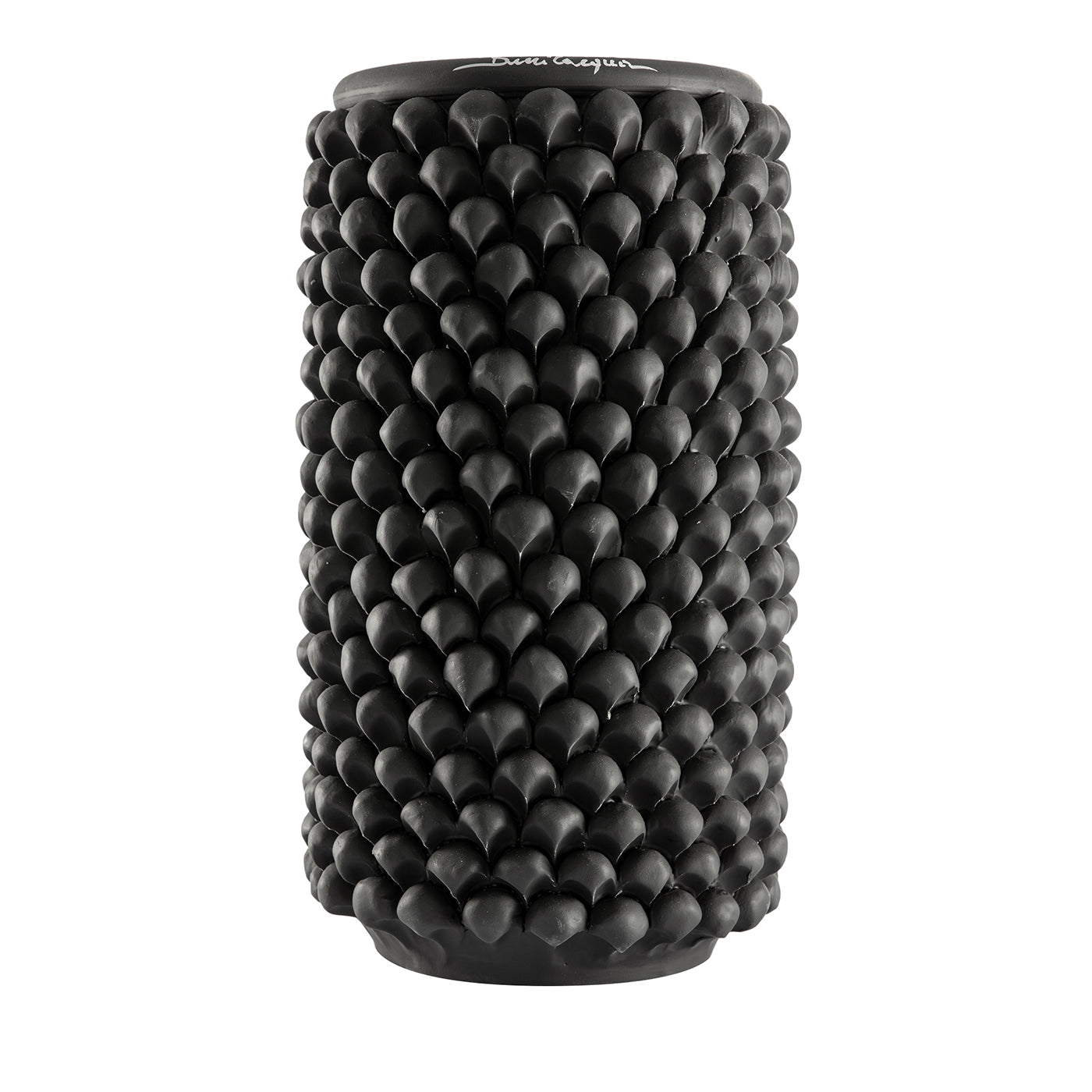 Jarrón cilíndrico de cerámica negra - Vista principal