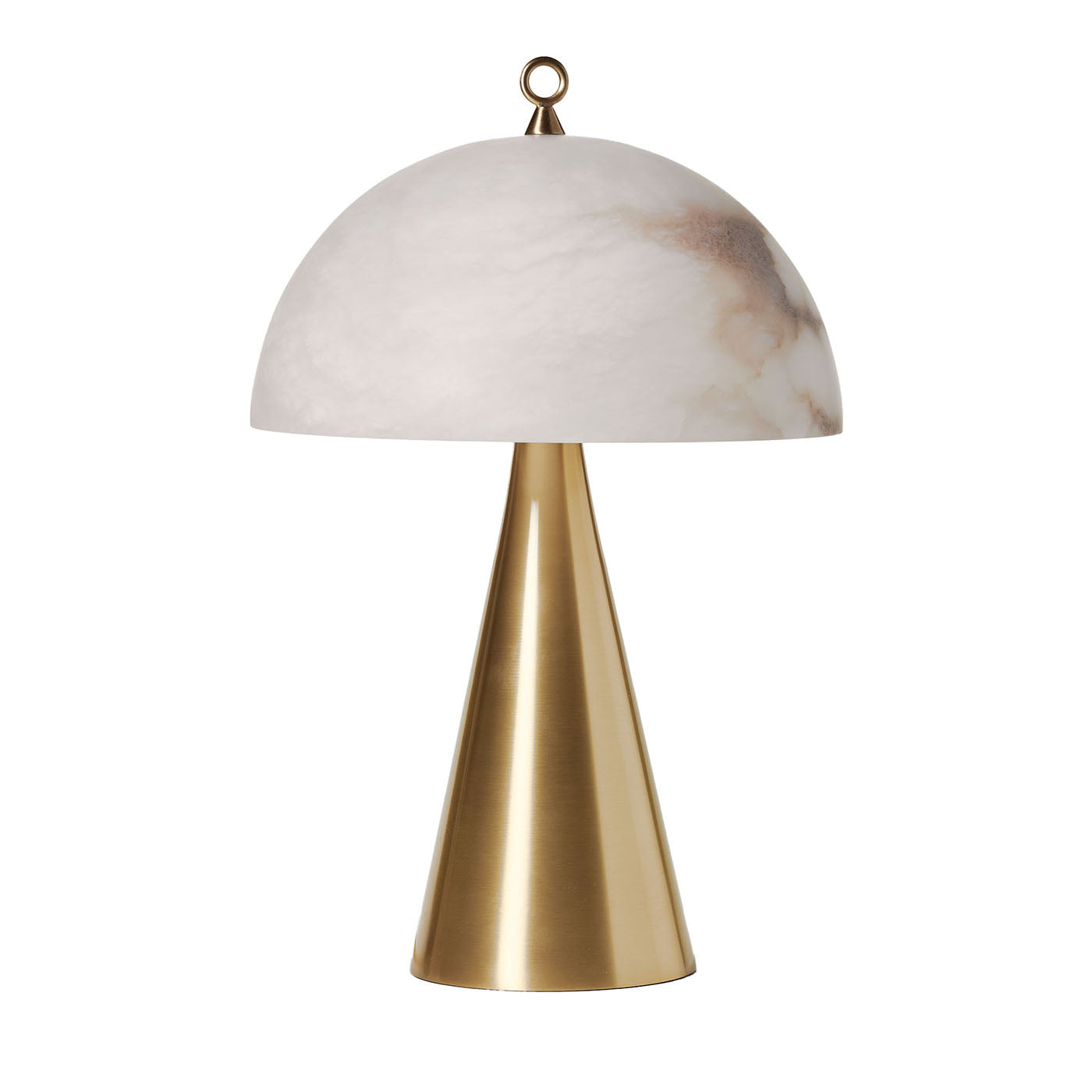 Lampe de table "Fungotto" en laiton satiné et albâtre - Vue principale