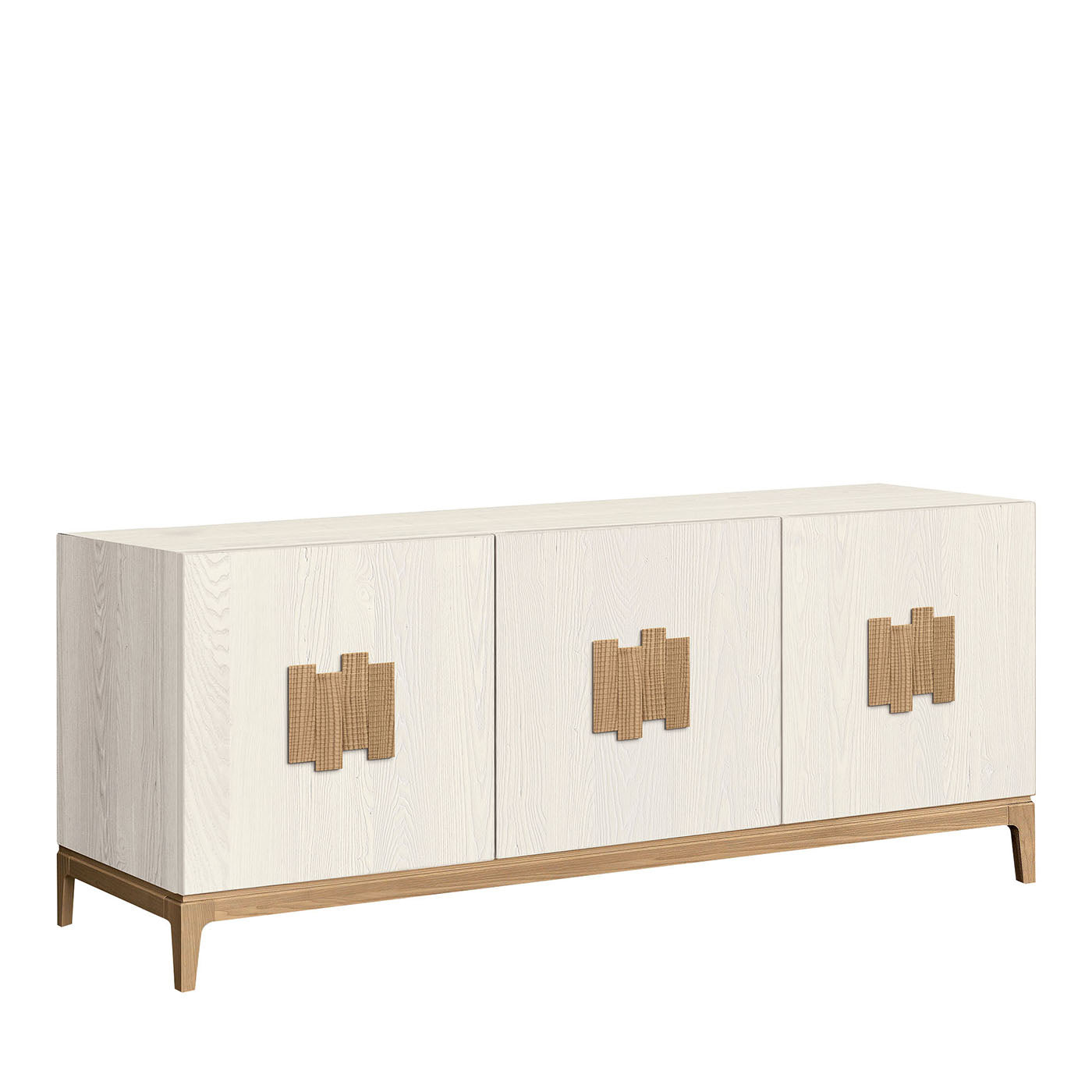 Aura White Stil And Grain-Colored Ash Wood Sideboard - Alternative view 1