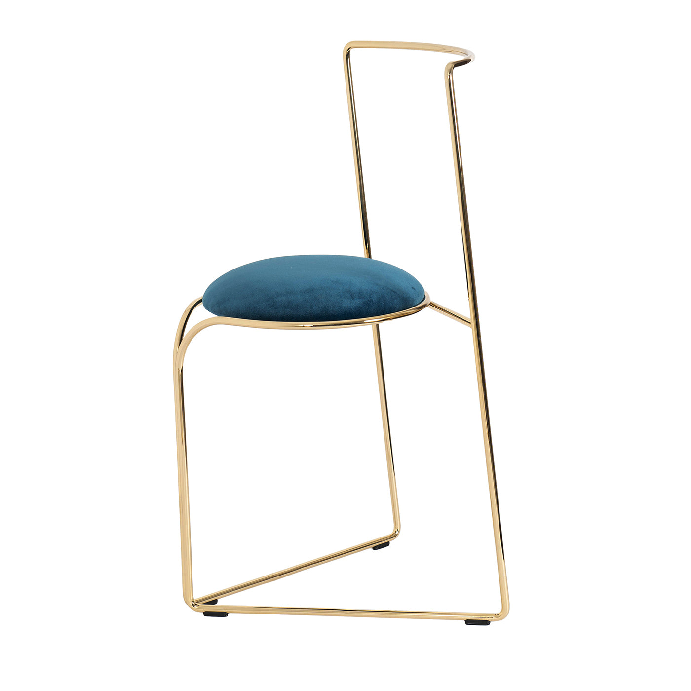 FLOW SCULPTURAL MINIMAL GOLD AND BLUE CHAIR - Main view