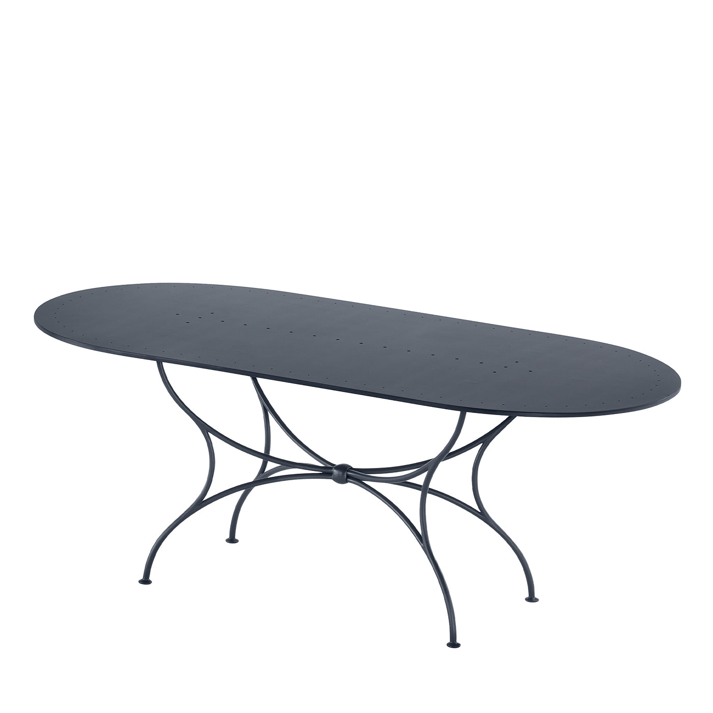 Tavolo ovale in ferro battuto grigio Solivo - Vista principale