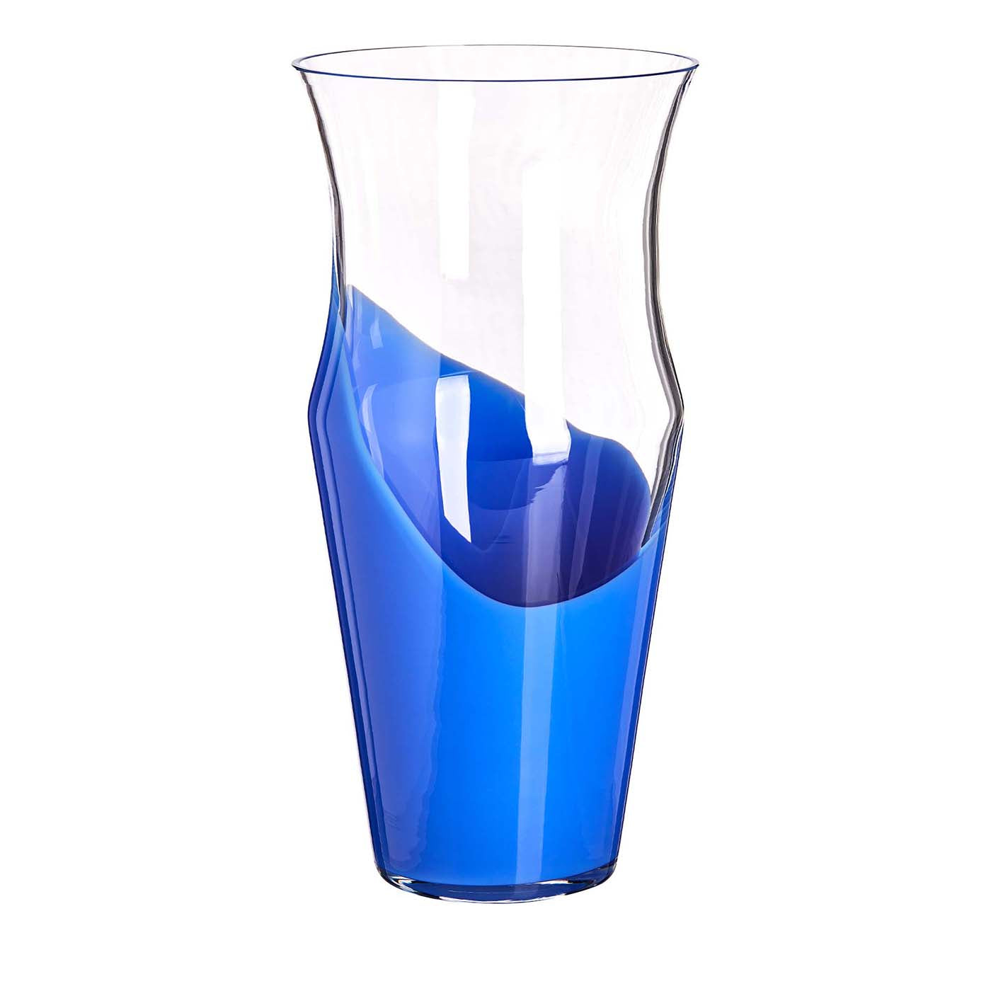 Blaue und transparente Monocromo-Vase von Carlo Moretti - Hauptansicht