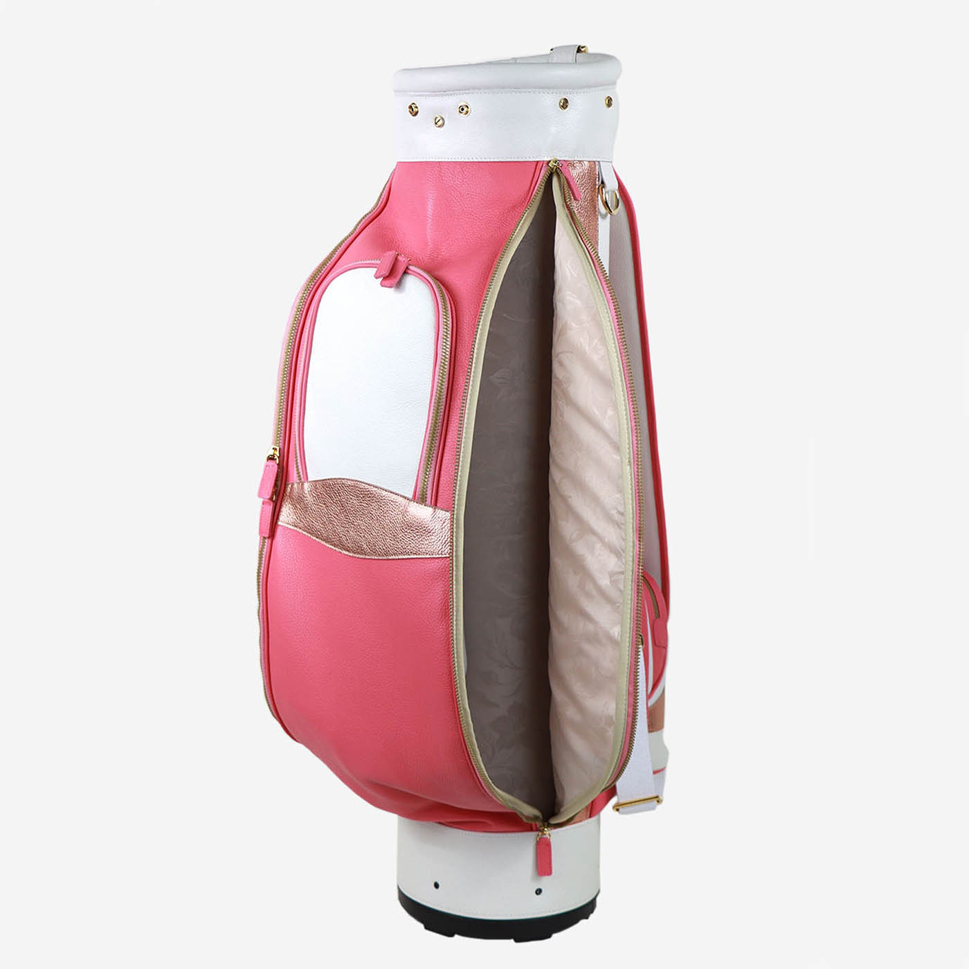 Bolsa de golf de piel rosa y blanca Imperiale - Vista alternativa 3