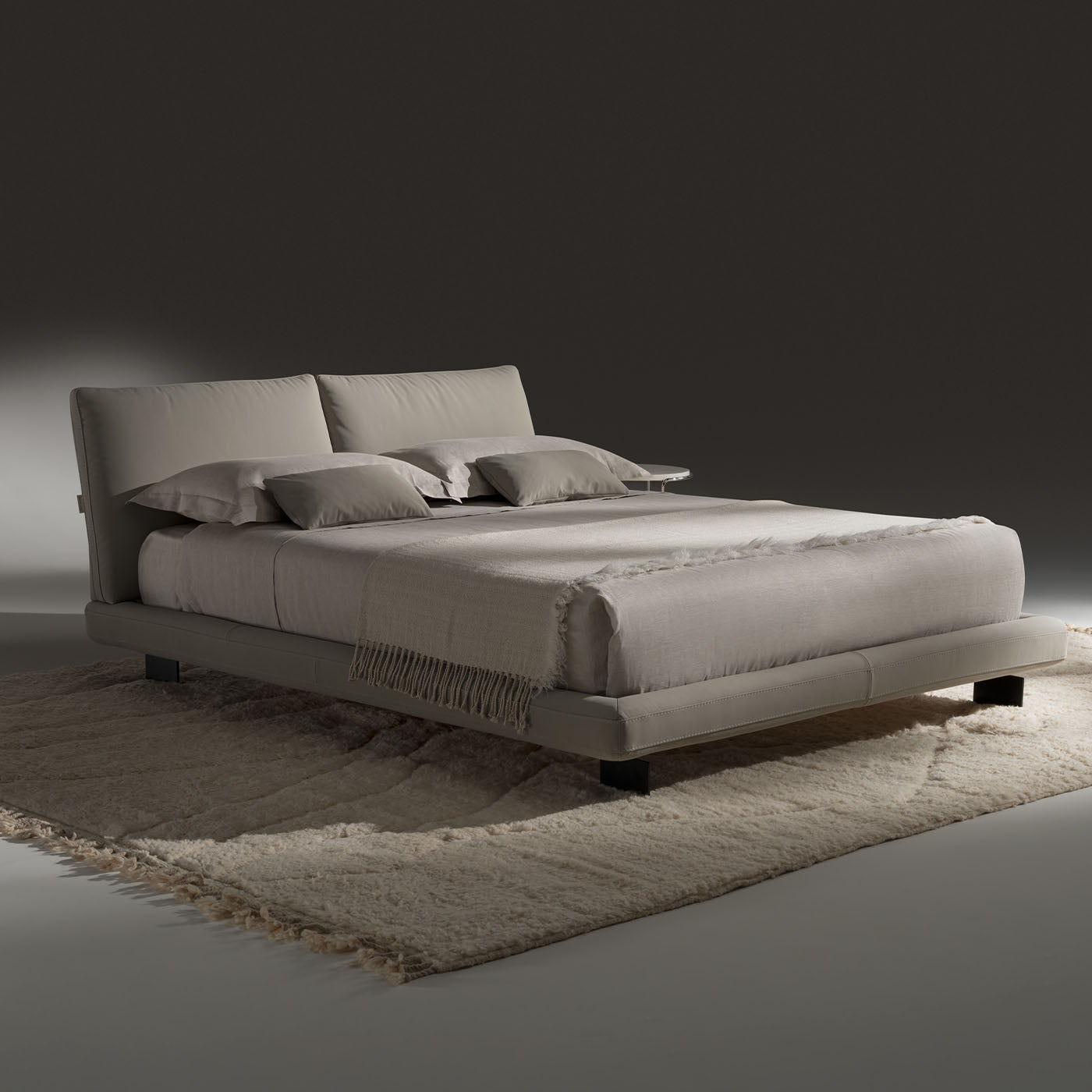 Beverly Beige Leather Bed - Alternative view 2