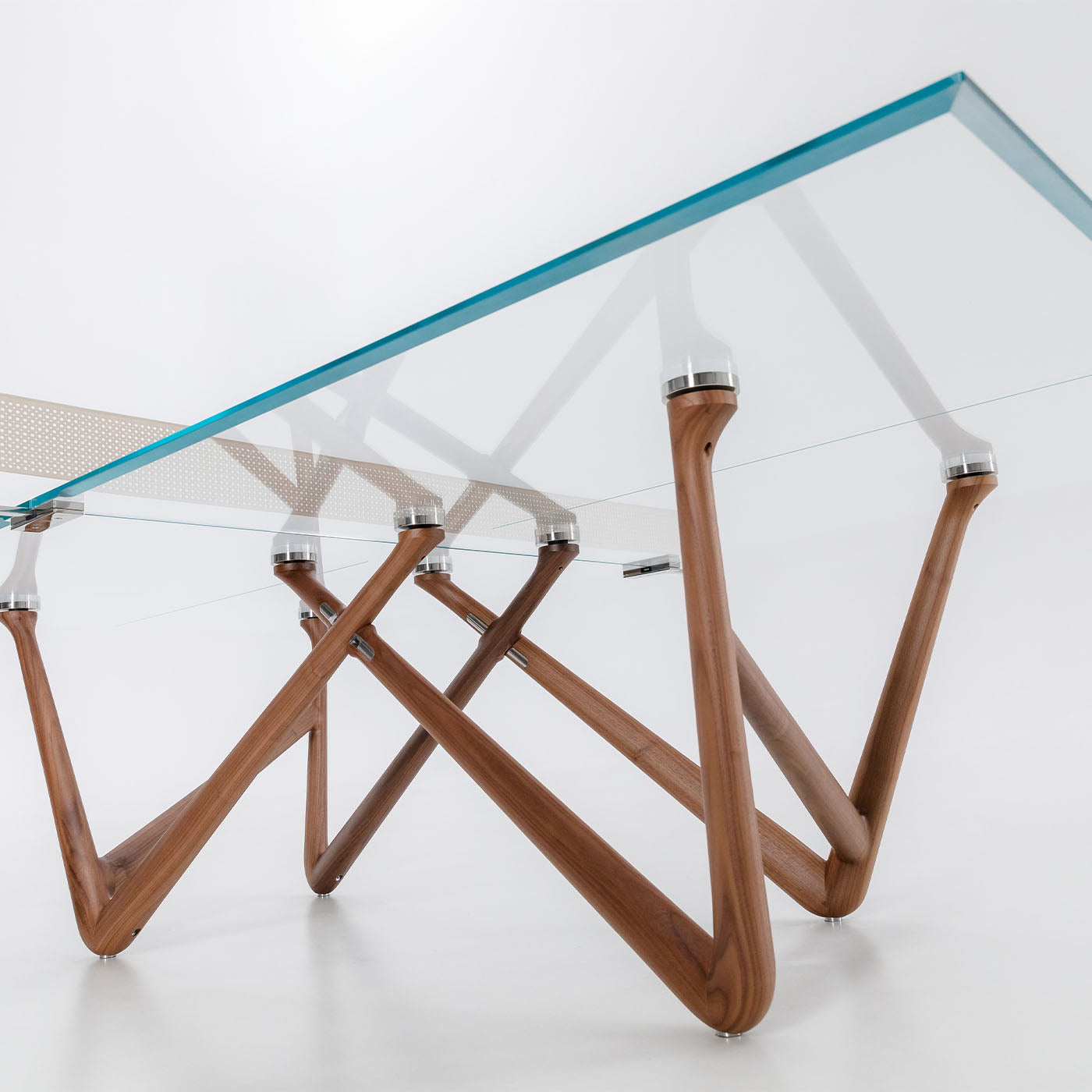 Effetto 71 Walnut And Glass Top Table Tennis And Dining Table - Alternative view 2