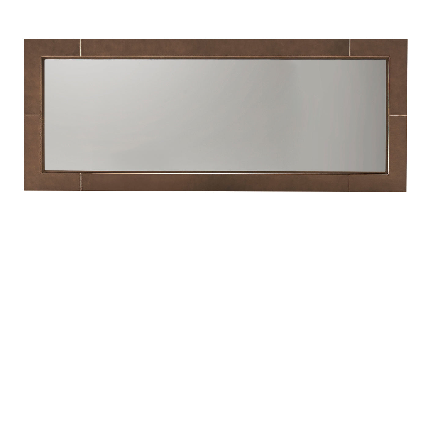Volterra Rectangular Brown Leather Mirror - Main view