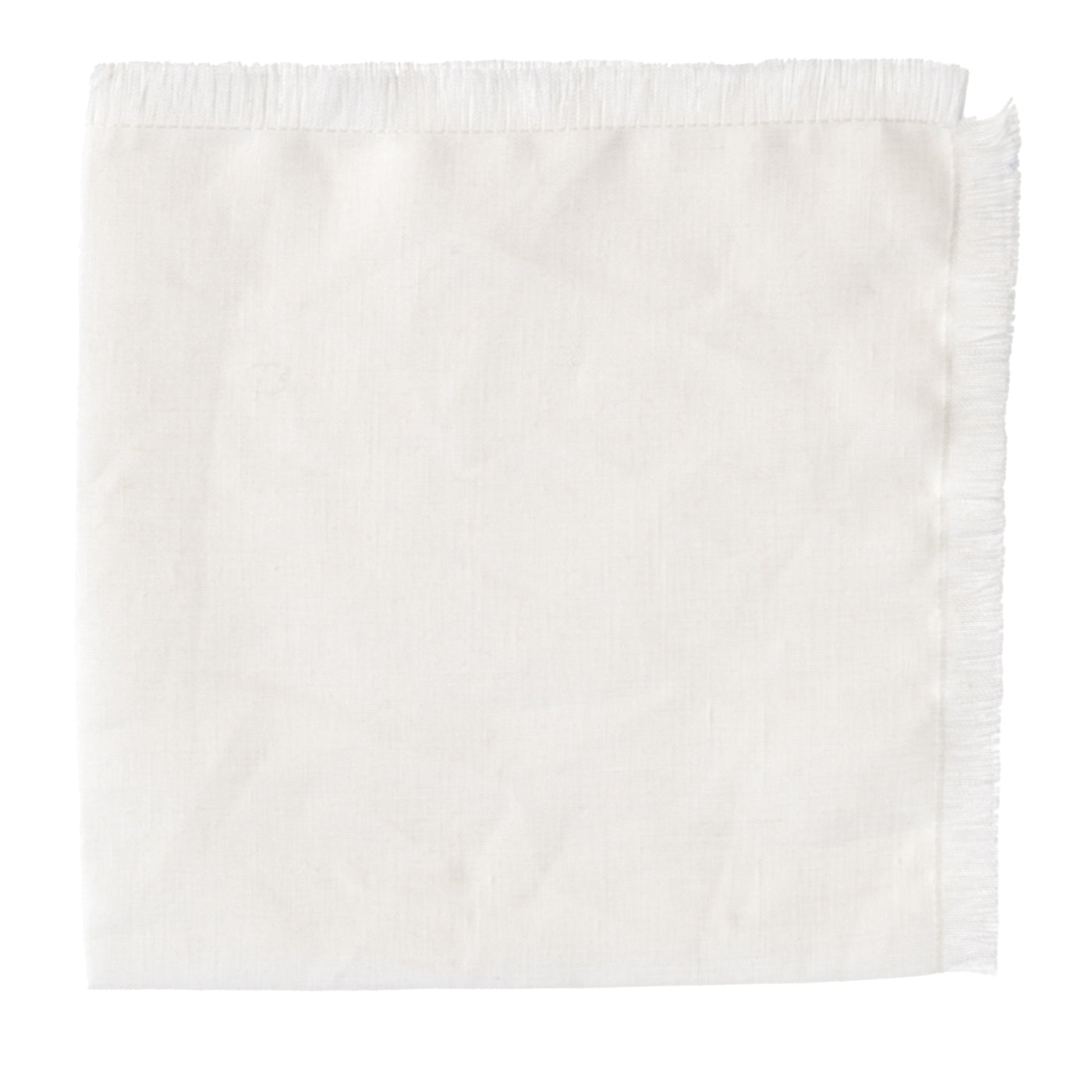 Lot de 4 serviettes de table de luxe en pur lin blanc tressé à la main - Vue principale