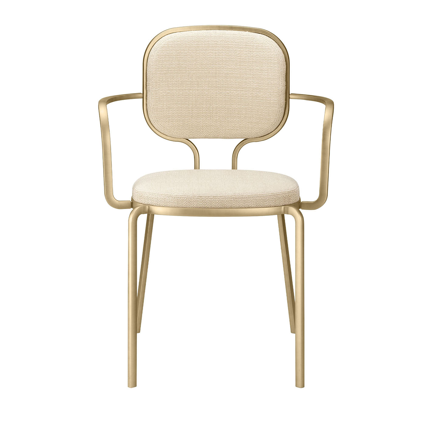 Liù Beige & Brass Armchair by Paolo Rizzatto - Main view
