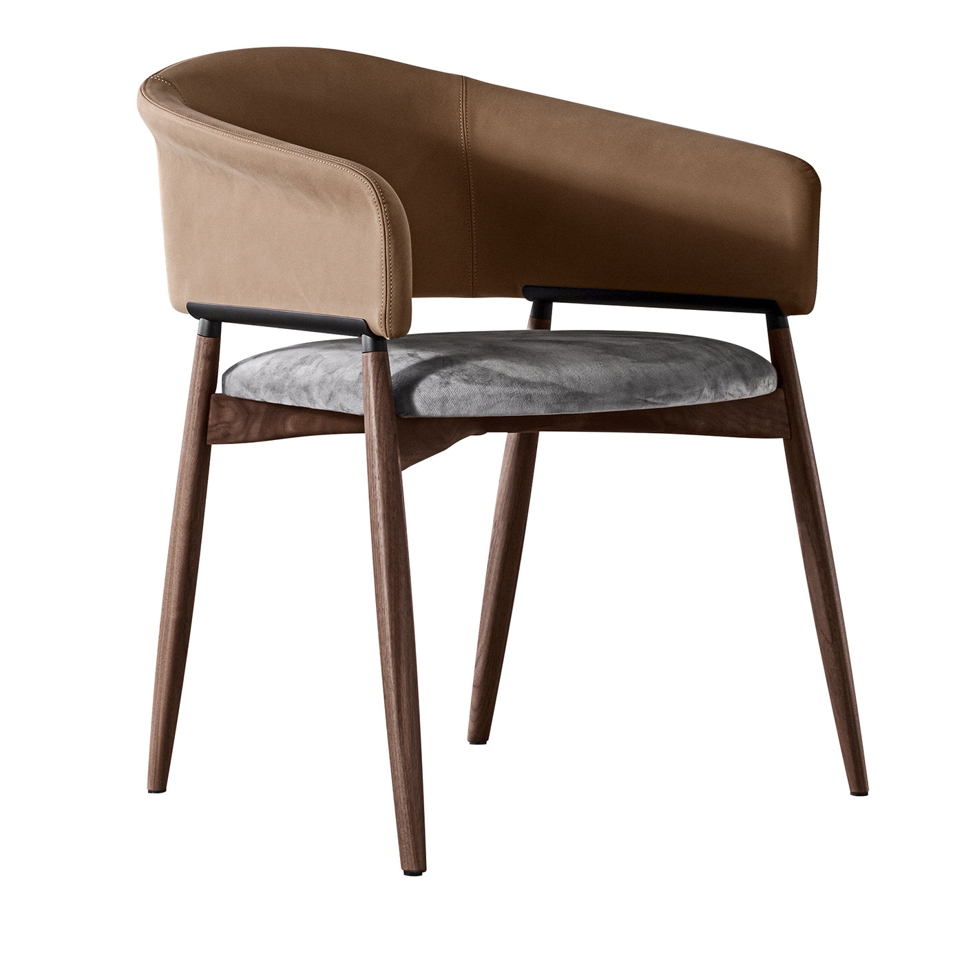 Nisida Leather and Textile Chair - Main view