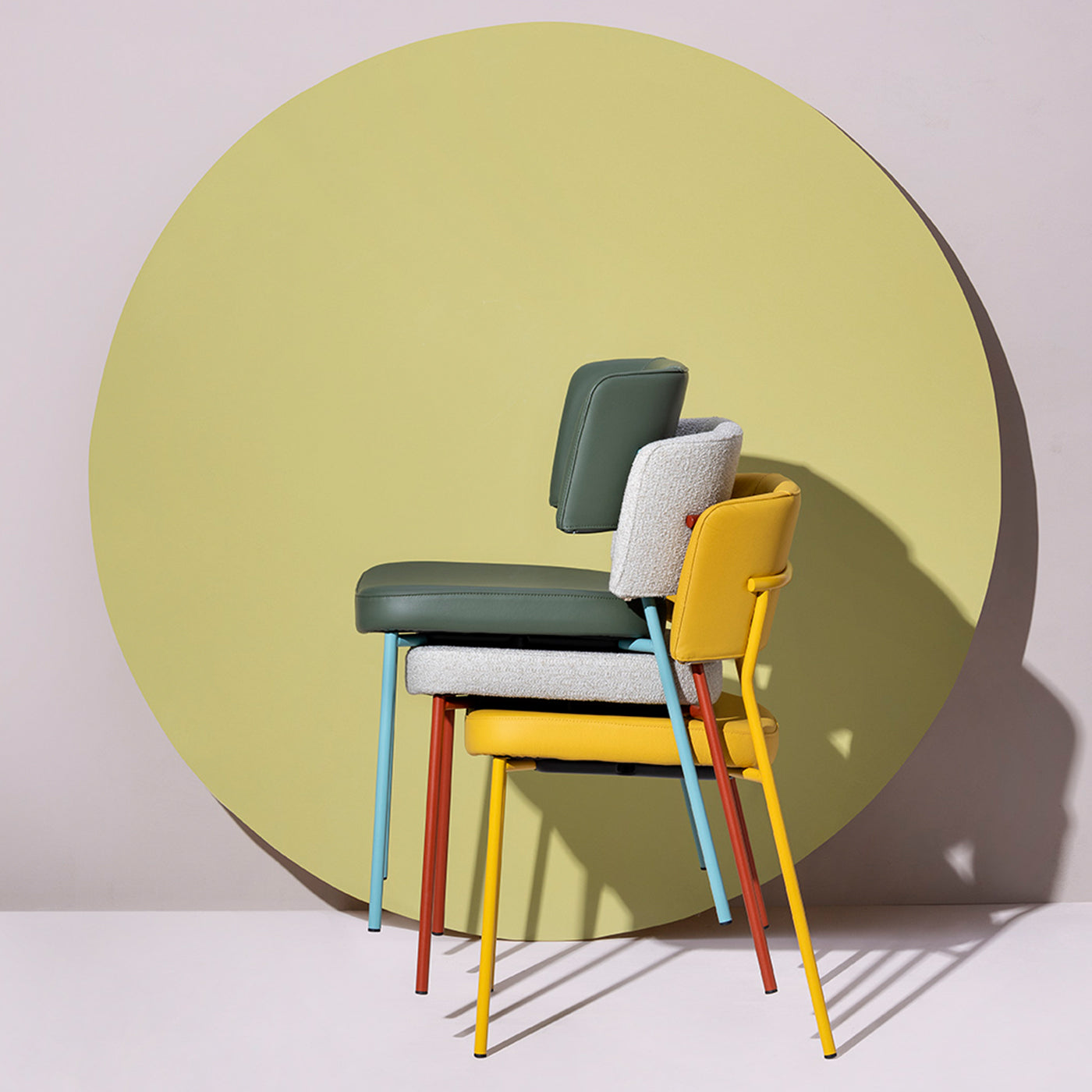 Marlen Met Im Yellow Leather & Metal Chair by EP Studio - Alternative view 4