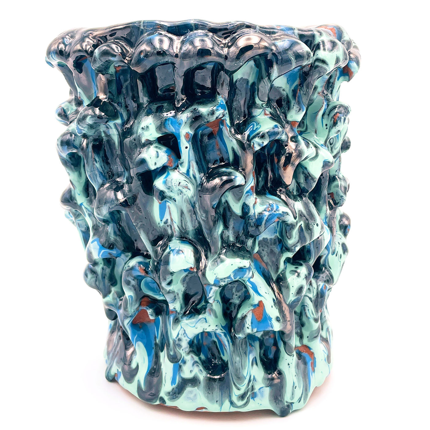 Vaso Onda metallizzato Tiffany e turchese - Vista alternativa 3