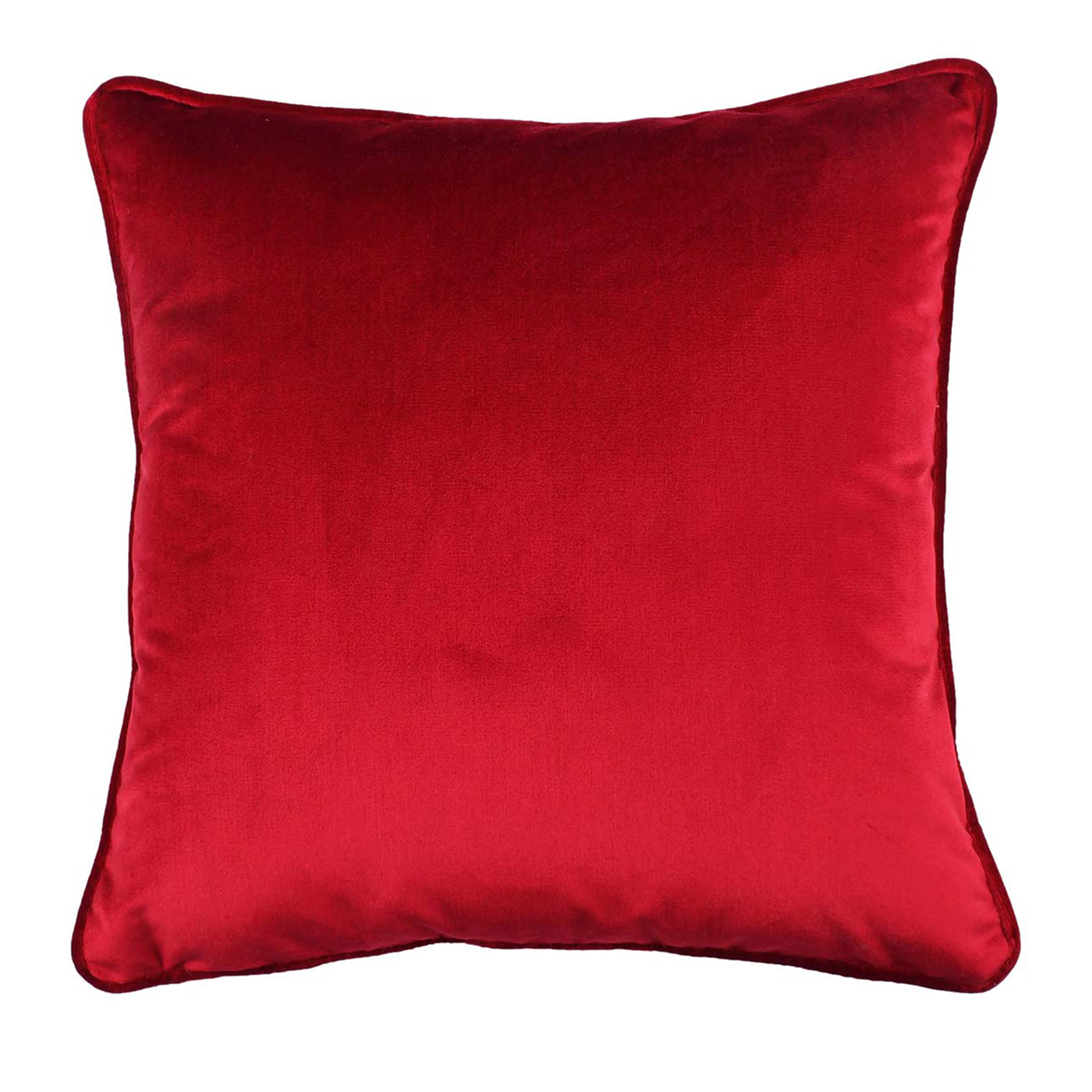  Red Silk Velvet Carrè Cushion - Main view