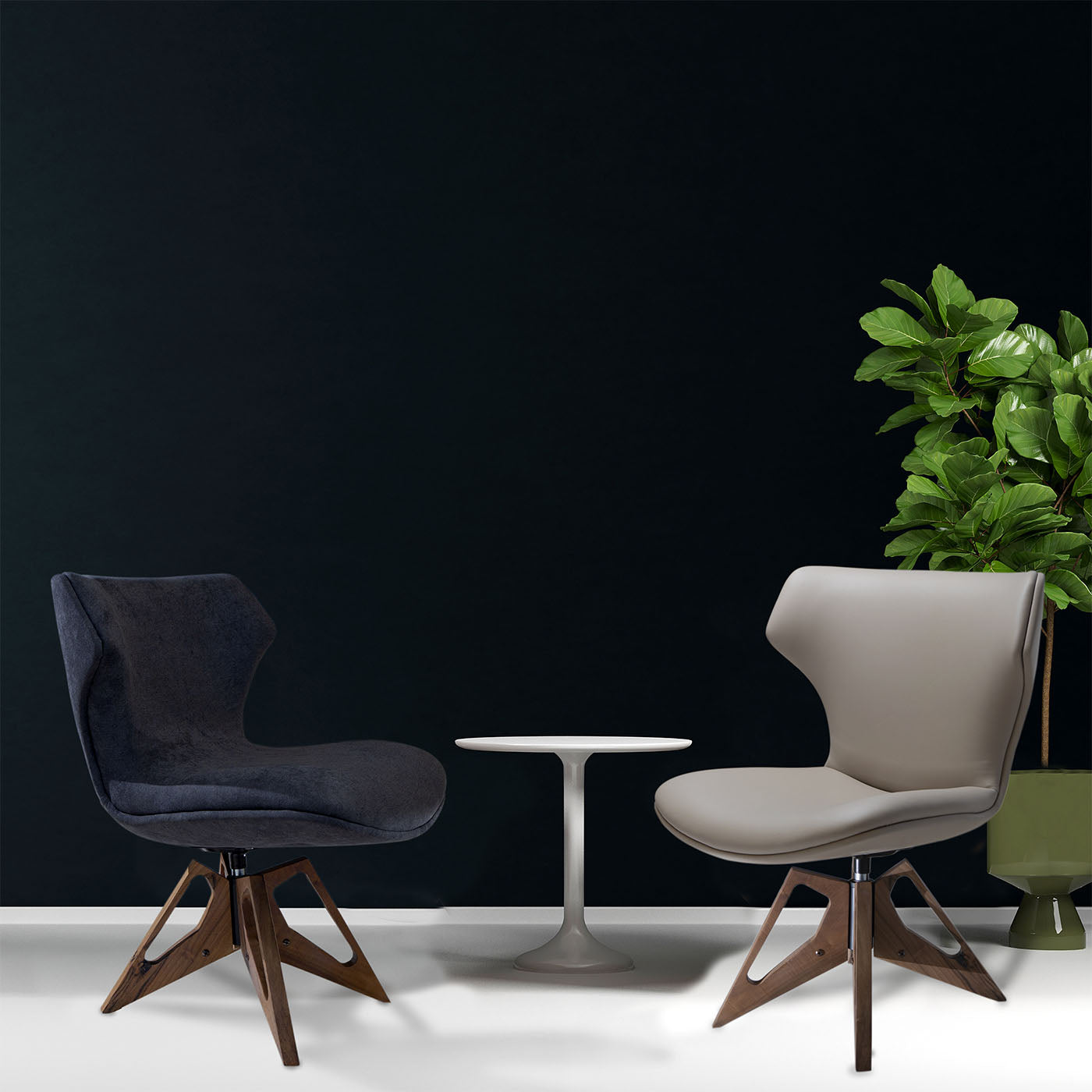 Aurora Beige Leather Lounge Chair - Alternative view 4