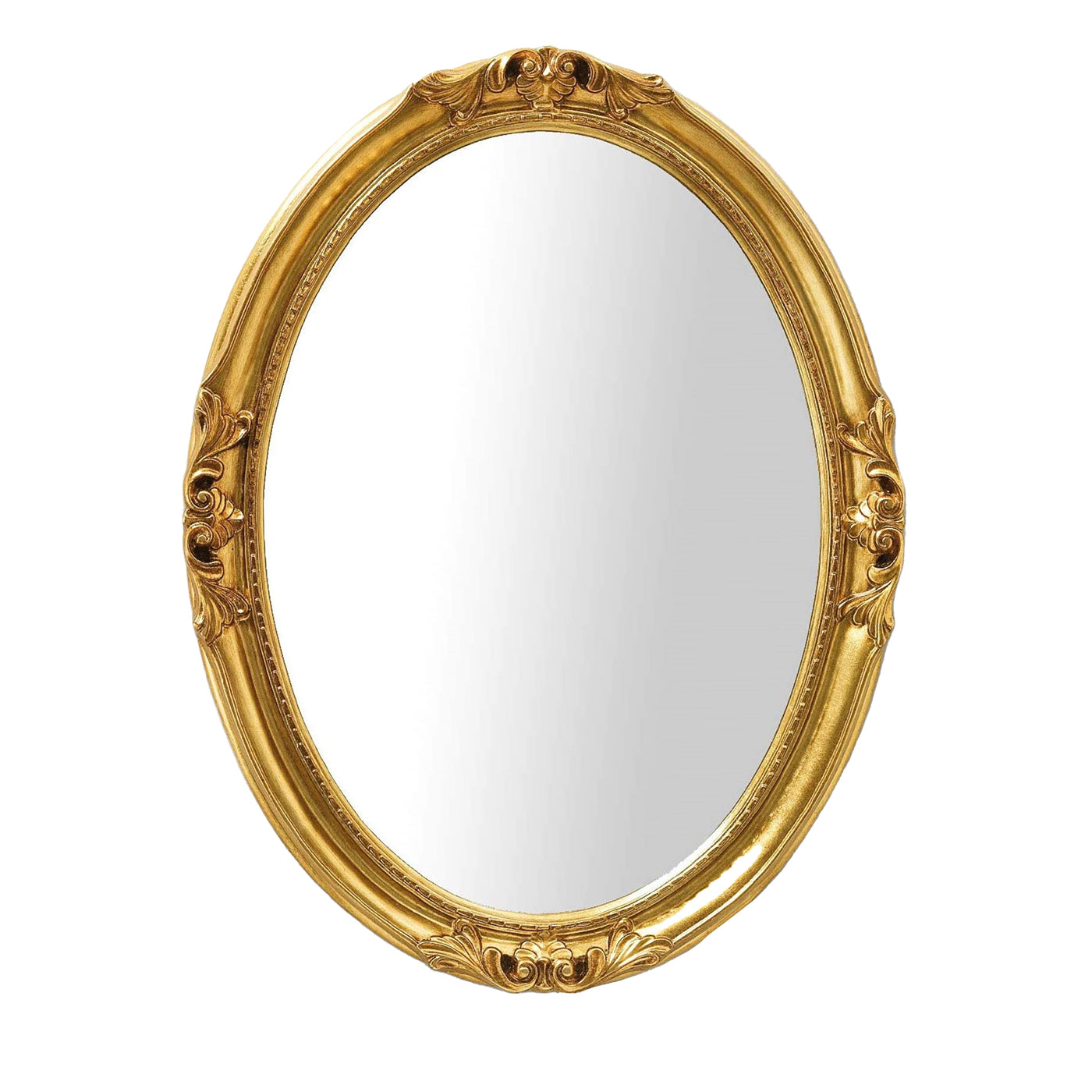 Espejo ovalado de hoja de oro de estilo barroco francés Catherine - Vista principal