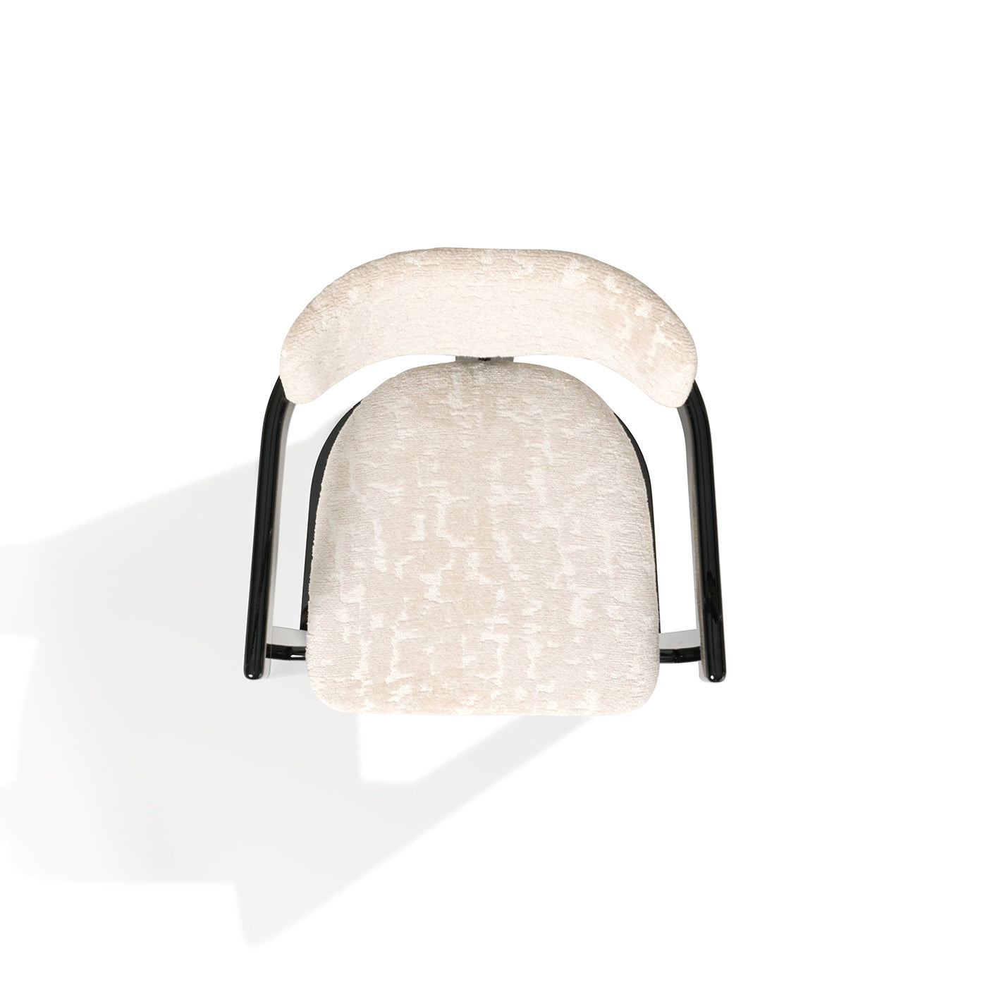 Essa White Fabric And Glossy Black Wood With Horn Inlays Chair - Alternative view 1