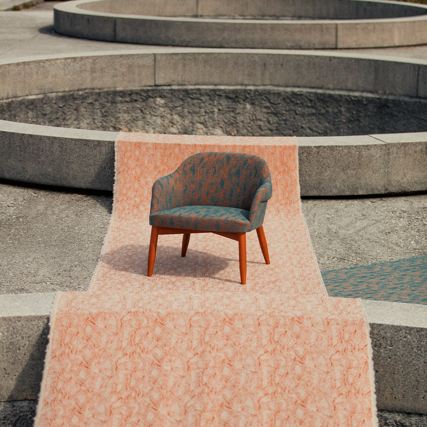 Spy 651 Orange and Teal Armchair by Emilio Nanni - Alternative view 1