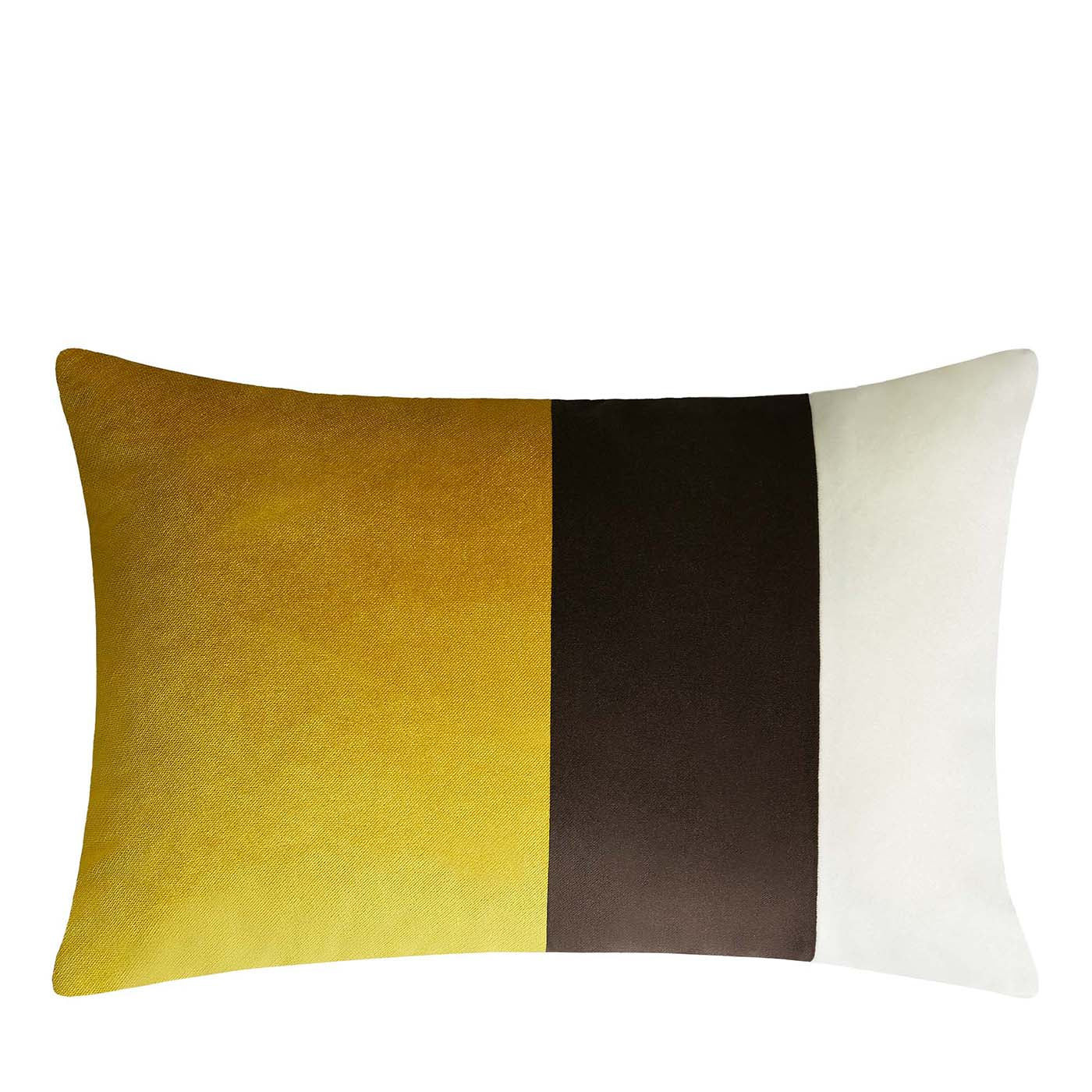 Triple White Black Optical Mustard Cushion - Left - Main view