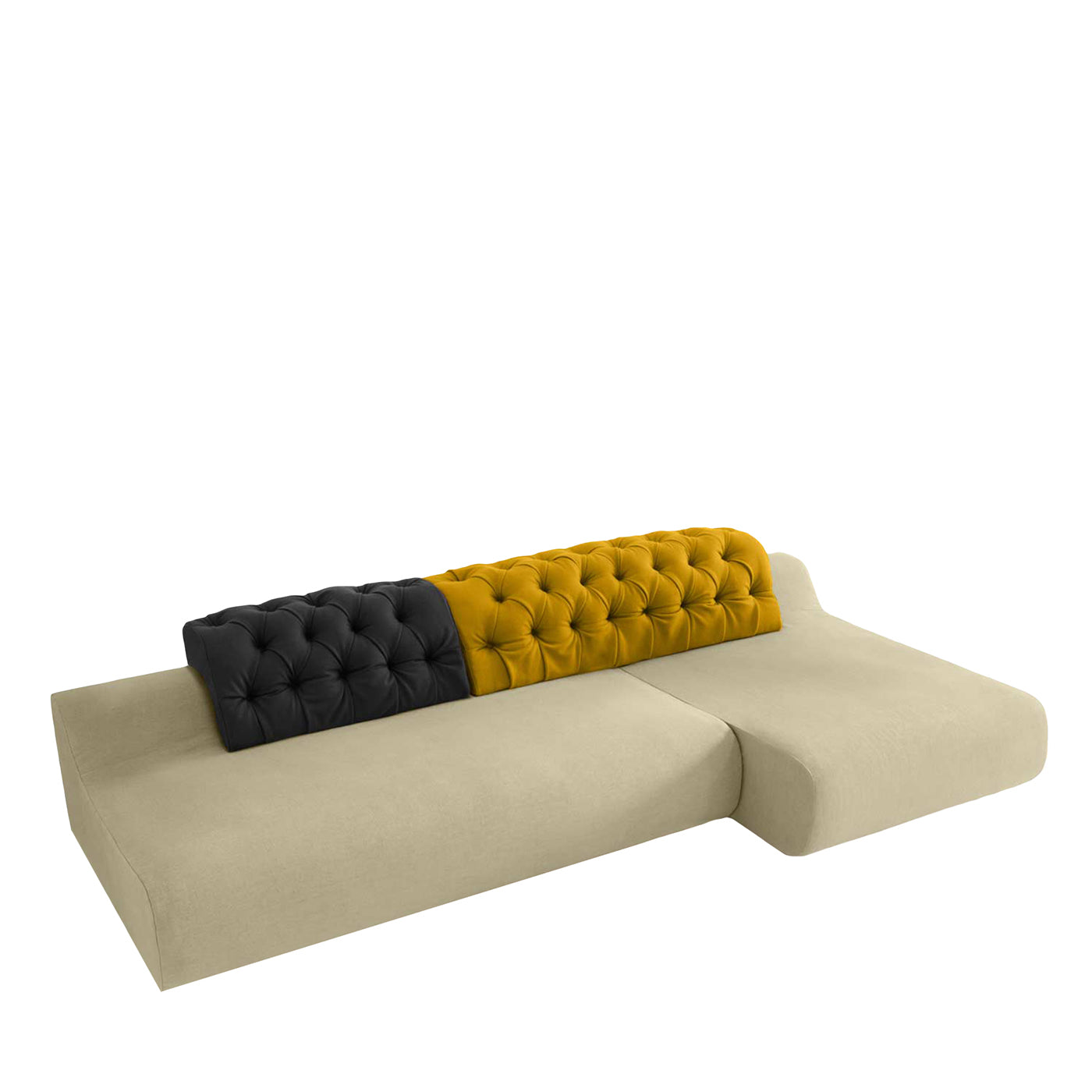 Baco Black and Yellow Chaise Sofa - Main view
