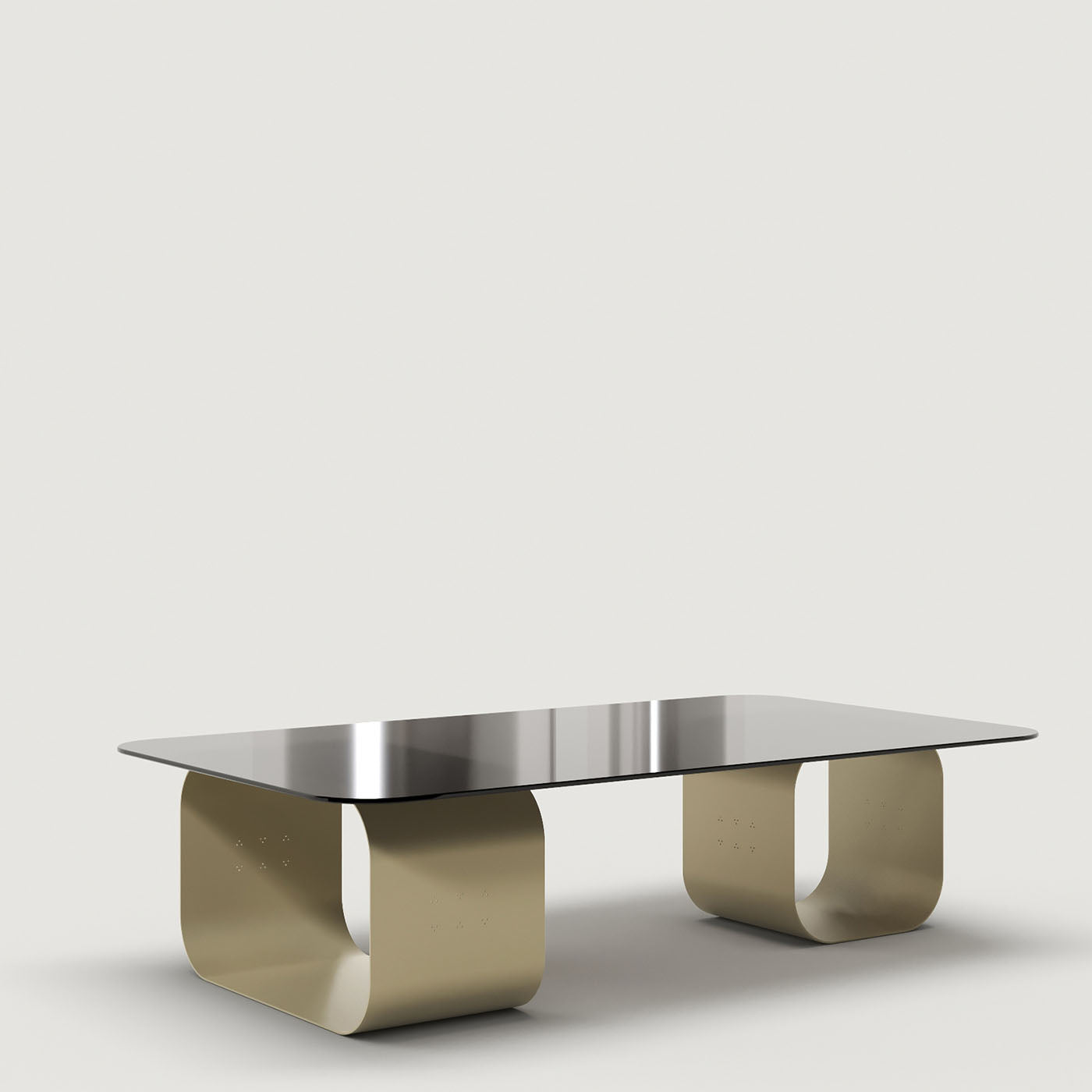Maiz Large Glass and Steel Coffee Table - Alternative view 2