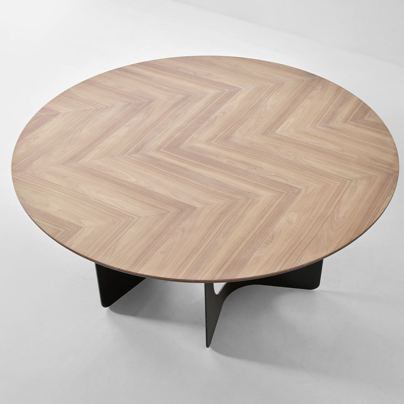 Hole Walnut Wood Round Dining Table - Alternative view 3