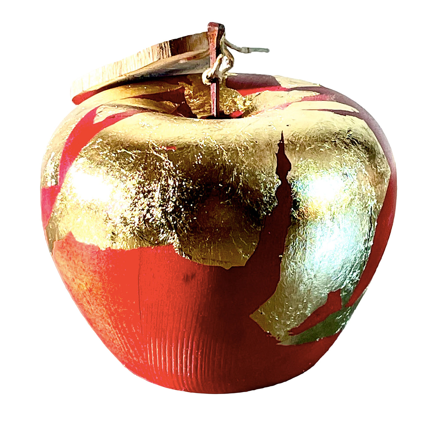 Gold Leaves Red Apple Sculpture - Main view
