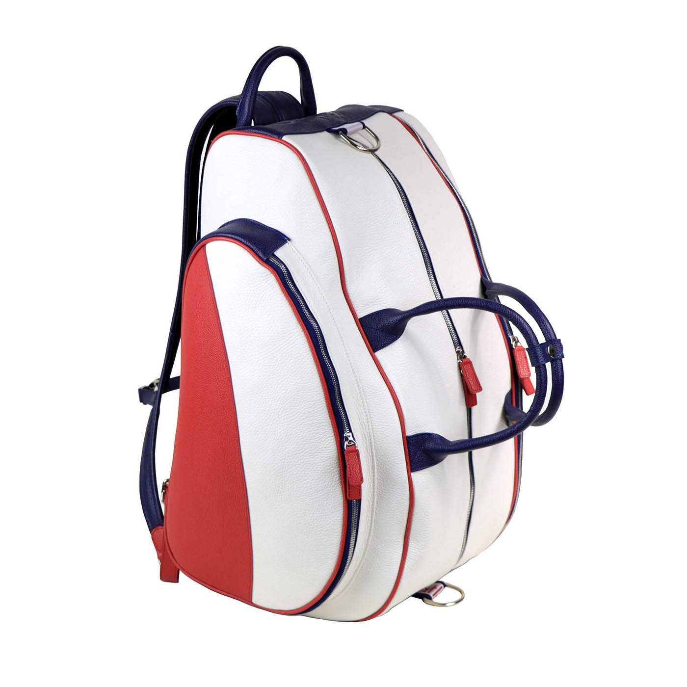 Grand sac à dos blanc/bleu/rouge pour padel et pickleball - Vue principale