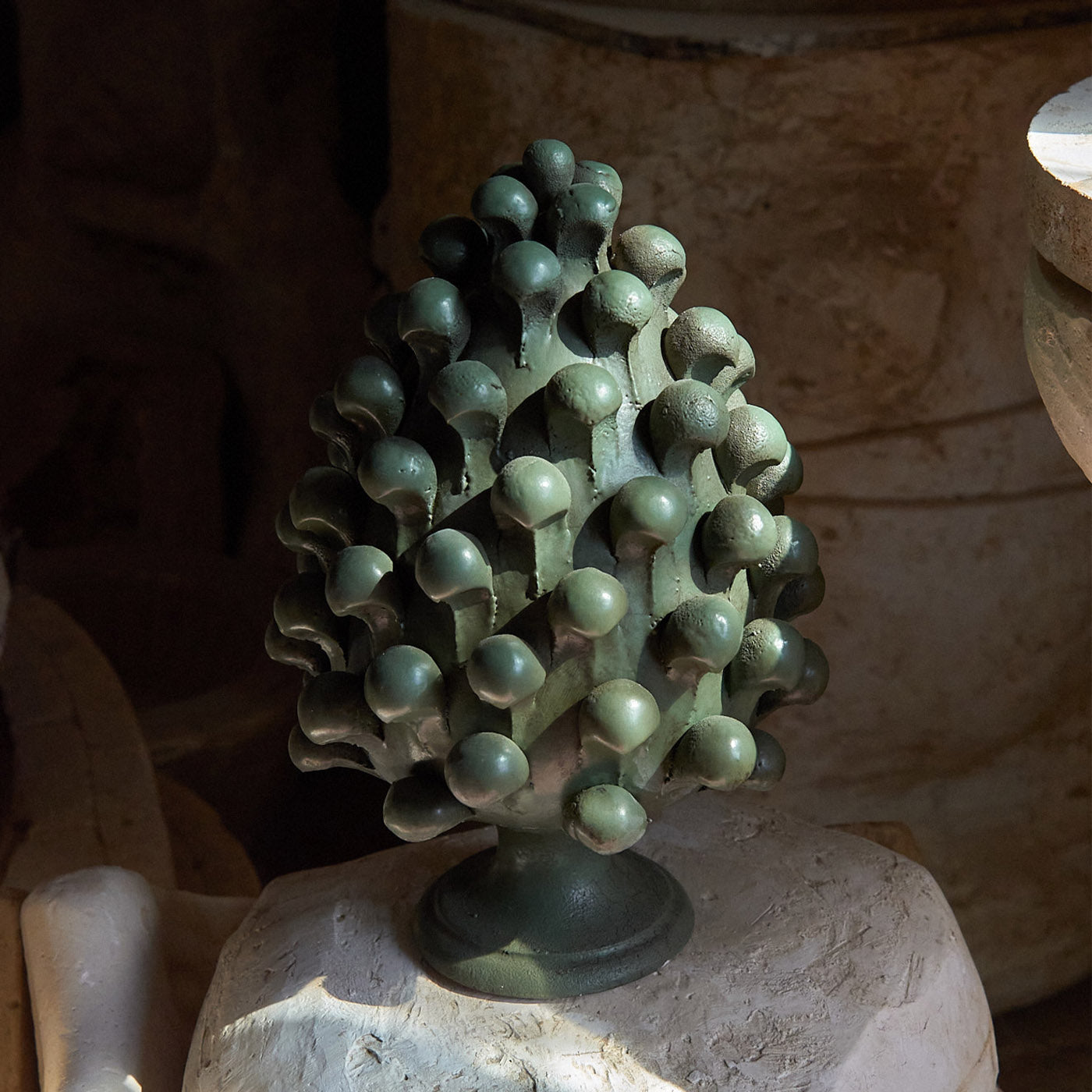 Medium Green Pine Cone Statuette - Alternative view 1