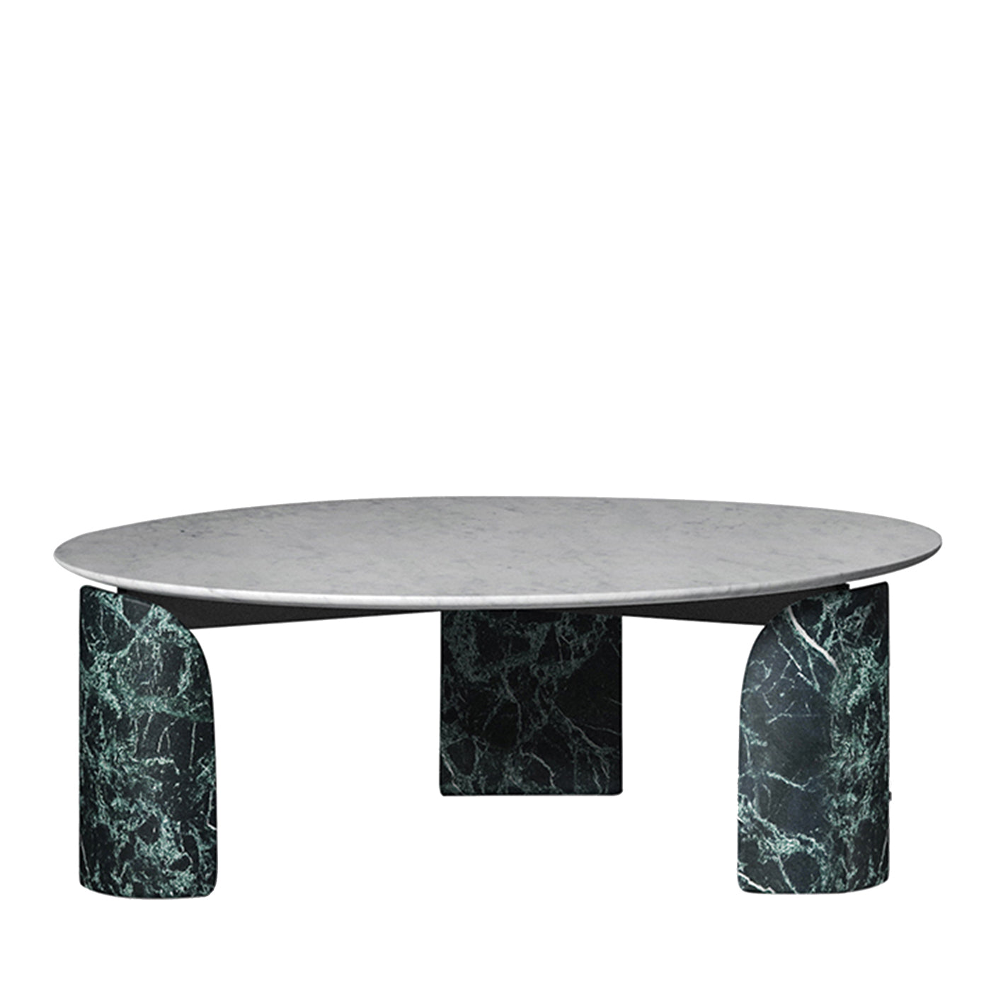 Tavolino rotondo Taula Verde Alpi e Bianco Carrara - Vista principale