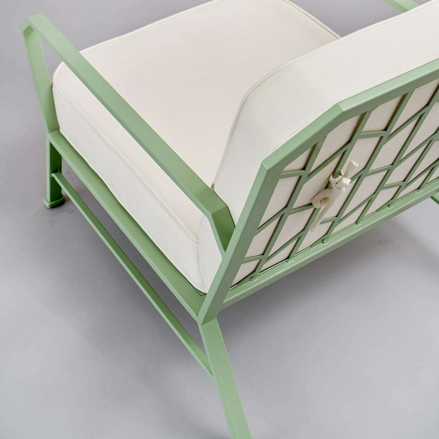 Waldgrüner und weißer Sessel von Officina Ciani aus rostfreiem Stahl - Alternative Ansicht 1