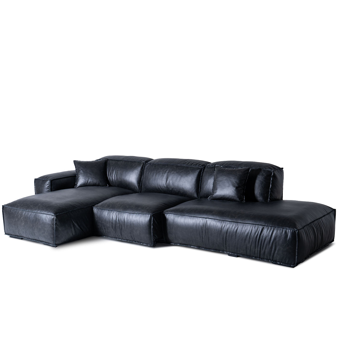 Placido Anthracite Leather Modular Sofa - Alternative view 3