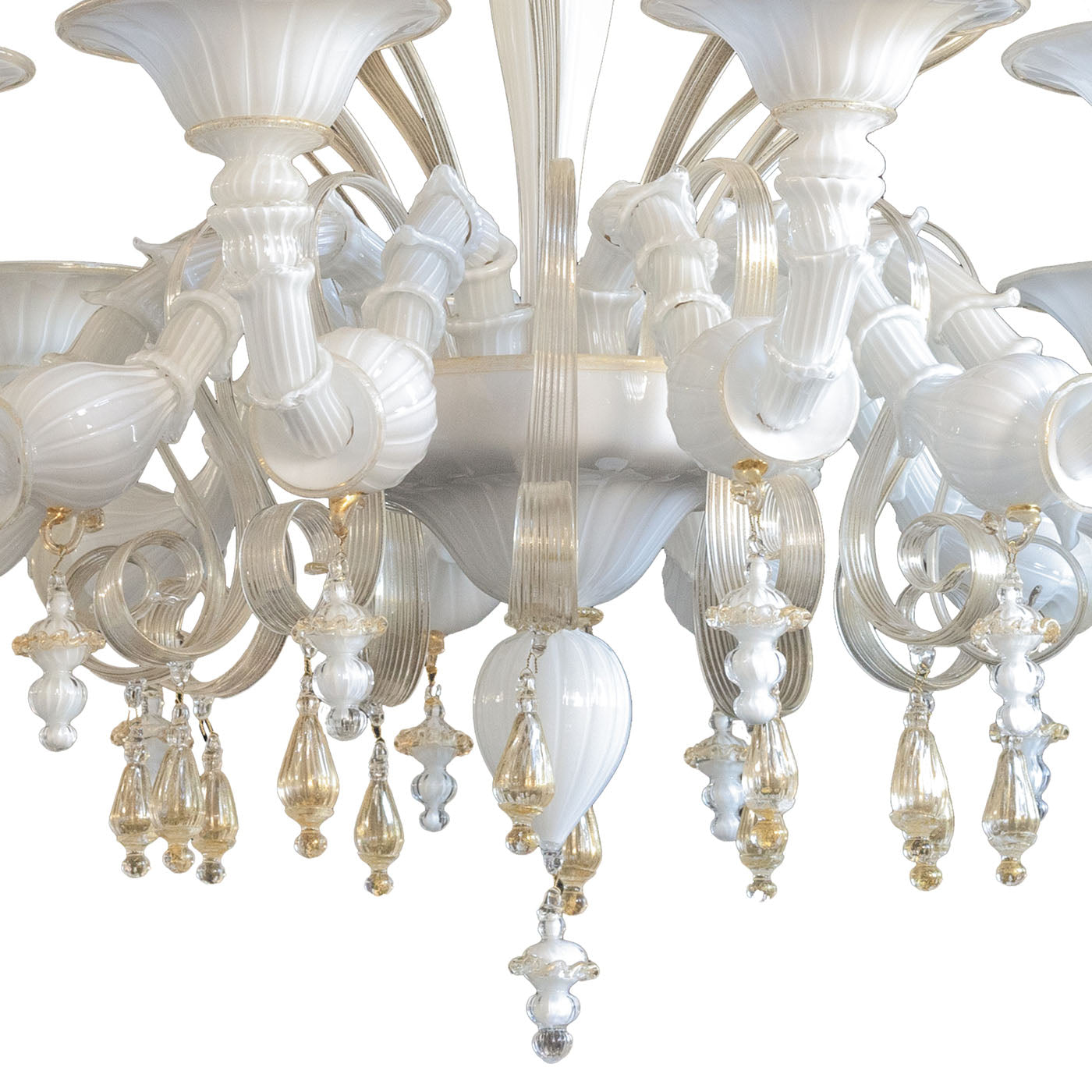 Malanie white glass chandelier - Alternative view 1