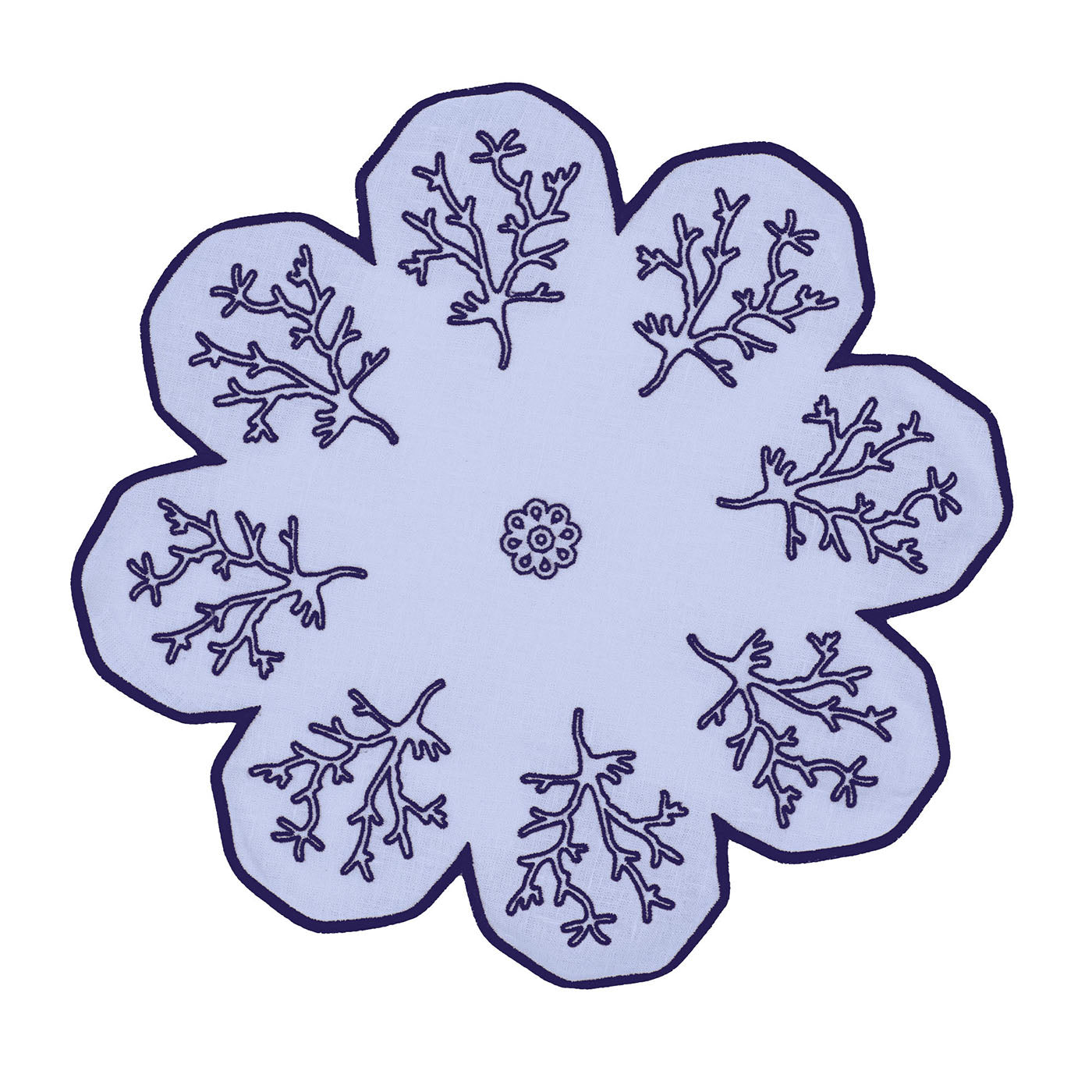 Corallo Blu Juego de 2 manteles individuales Azure Service en forma de flor - Vista principal
