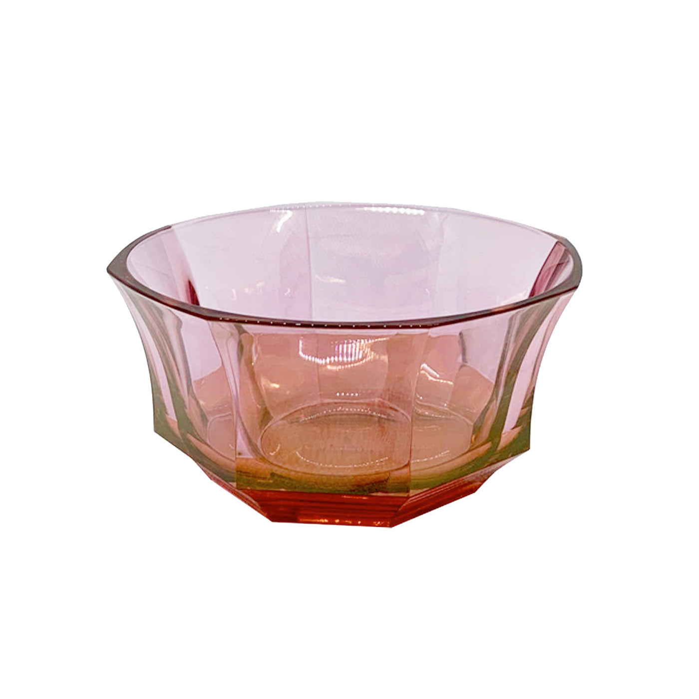 Faceted Red-To-Pink Crystal Dessert Bowl - Alternative view 1