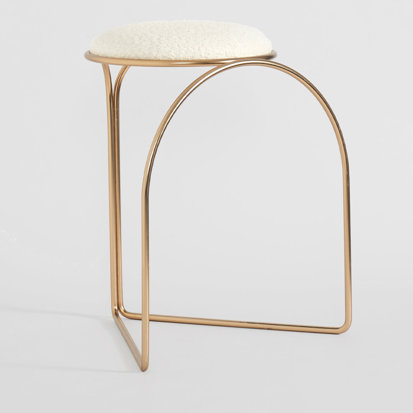 FLOW SCULPTURAL GOLD AND WHITE LOW STOOL - Alternative view 1