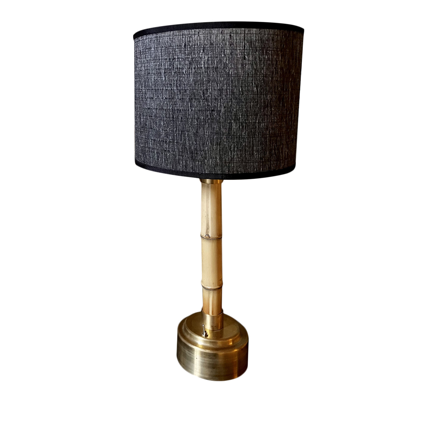 Funghetto Lámpara de mesa inalámbrica de bambú gris - Vista principal