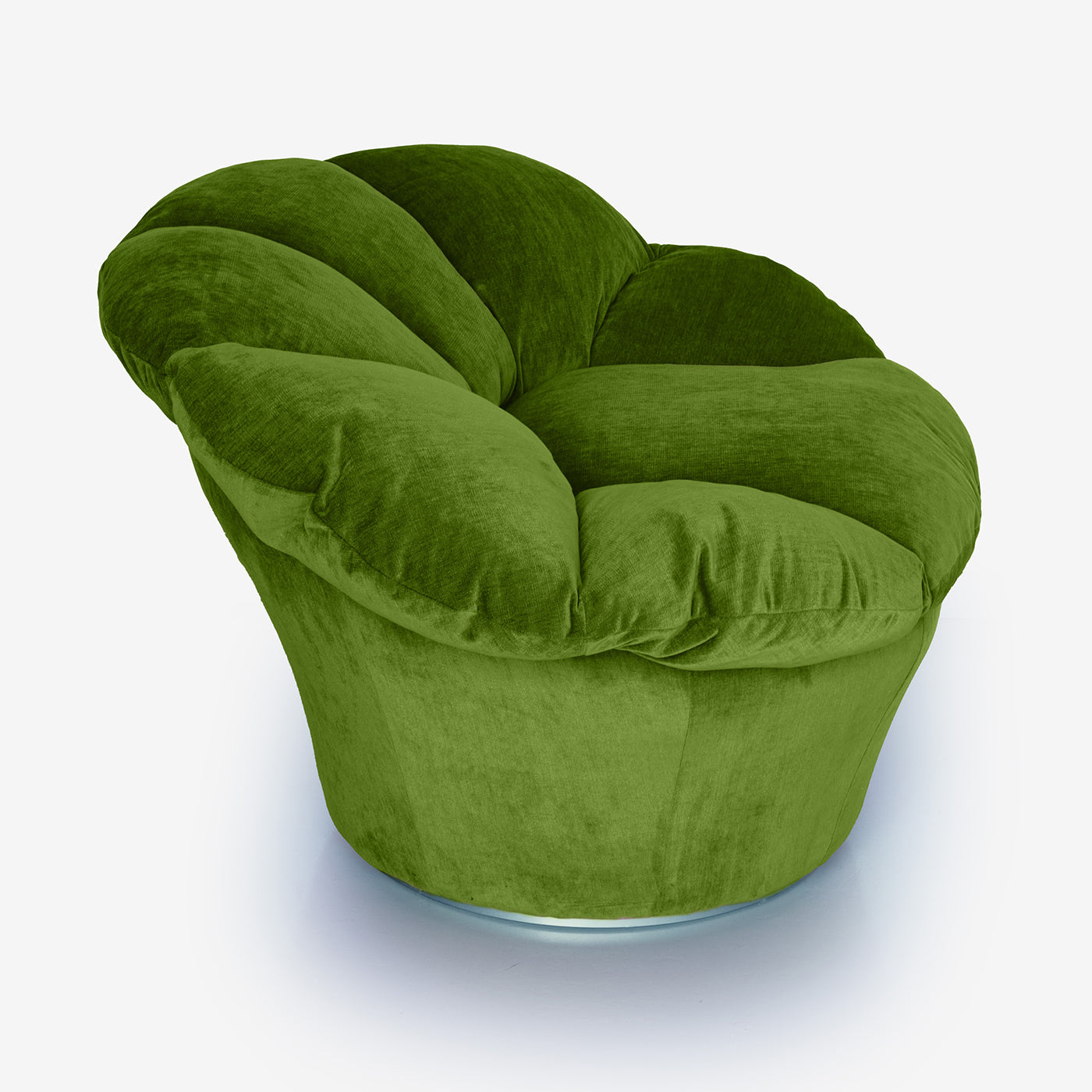 Twelve Round Moss Green Velvet Armchair - Alternative view 2