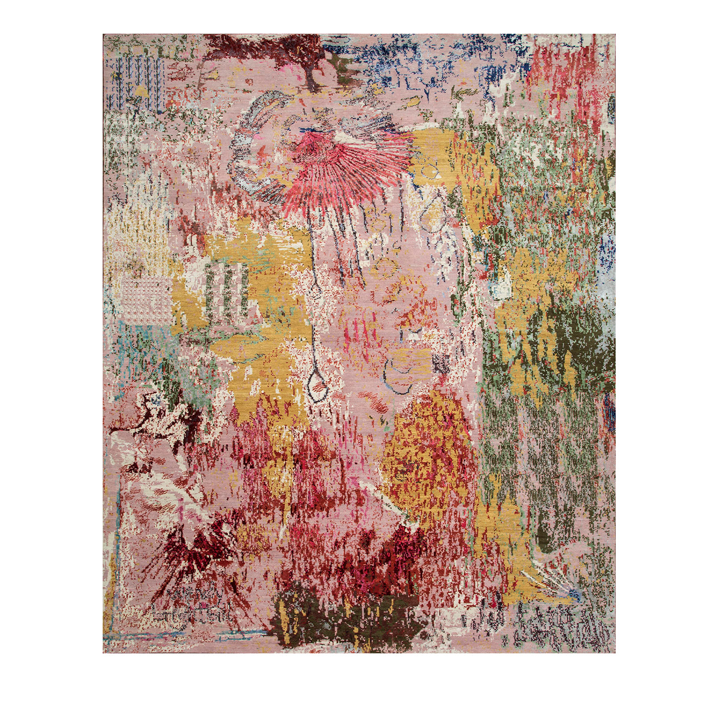 Prismatic Carnival Pink Crush & White Hand Knotted Rug - Main view