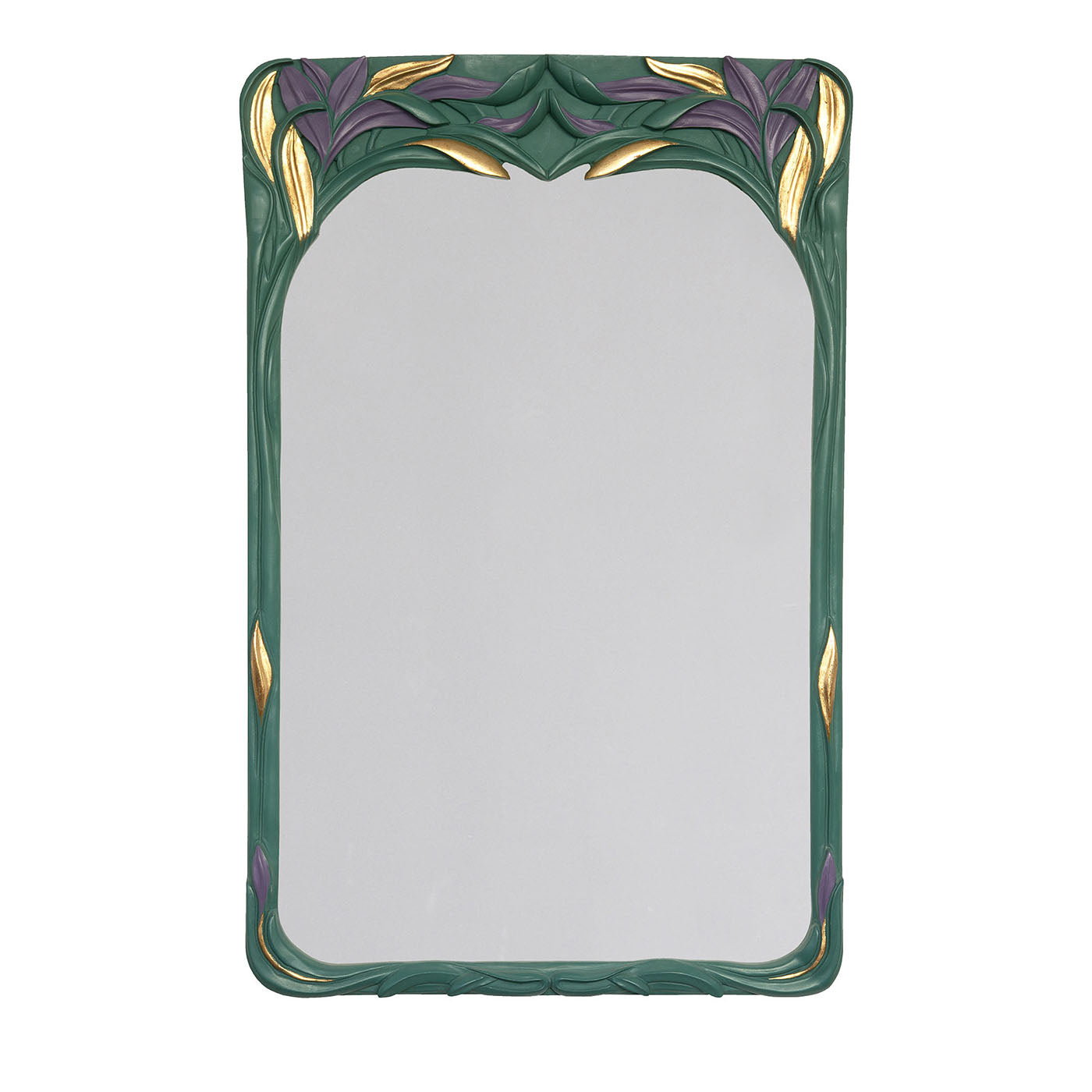Liberty Leafed Polychrome Limewood Mirror - Main view
