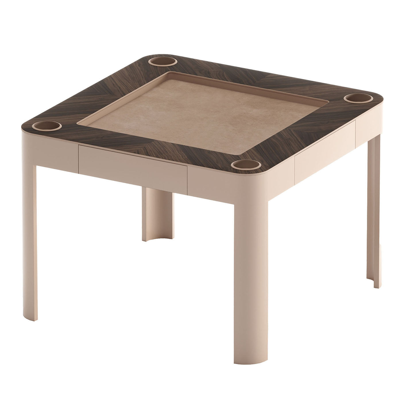 Enigma Glossy Cipria and Canaletto Wood Multigame Table - Main view