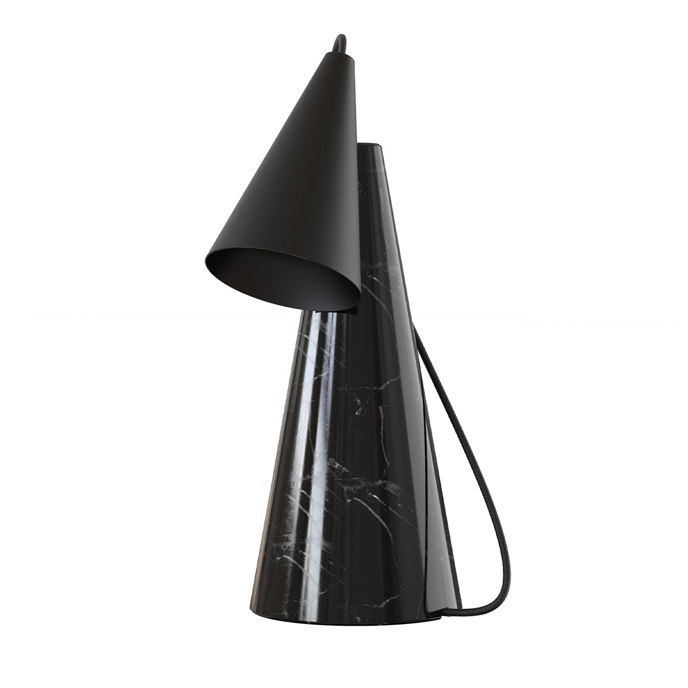 ED038 Lampe de table en pierre noire et noir - Vue principale