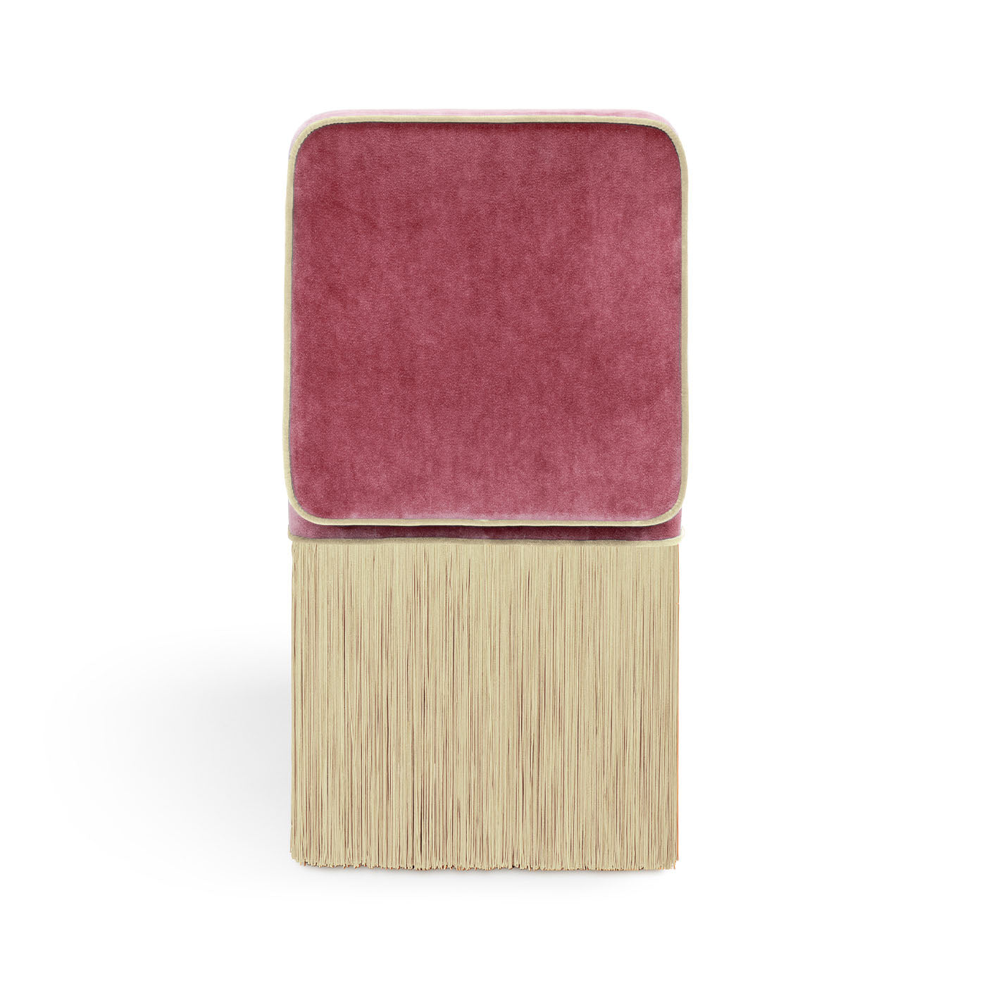 Silla Lilli de terciopelo rosa y beige de Lorenza Bozzoli - Vista alternativa 2